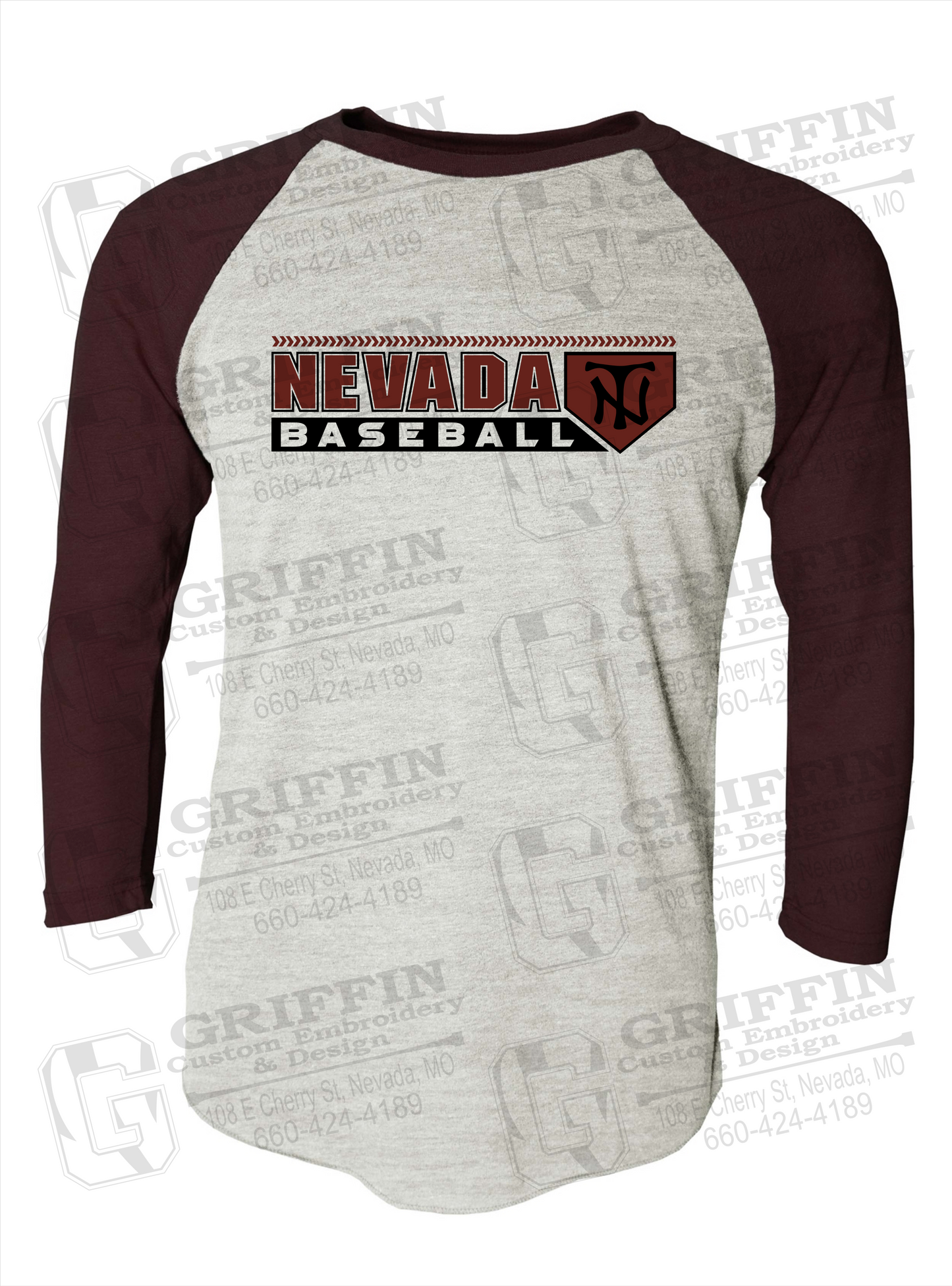 Tri-Blend Raglan Sleeve T-Shirt - Baseball - Nevada Tigers 24-Y