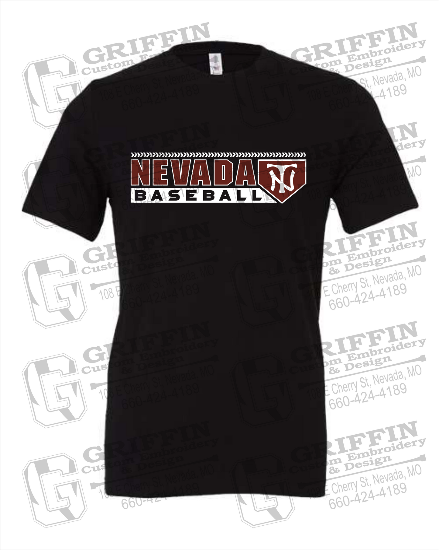 Cotton Short Sleeve T-Shirt - Baseball - Nevada Tigers 24-Y