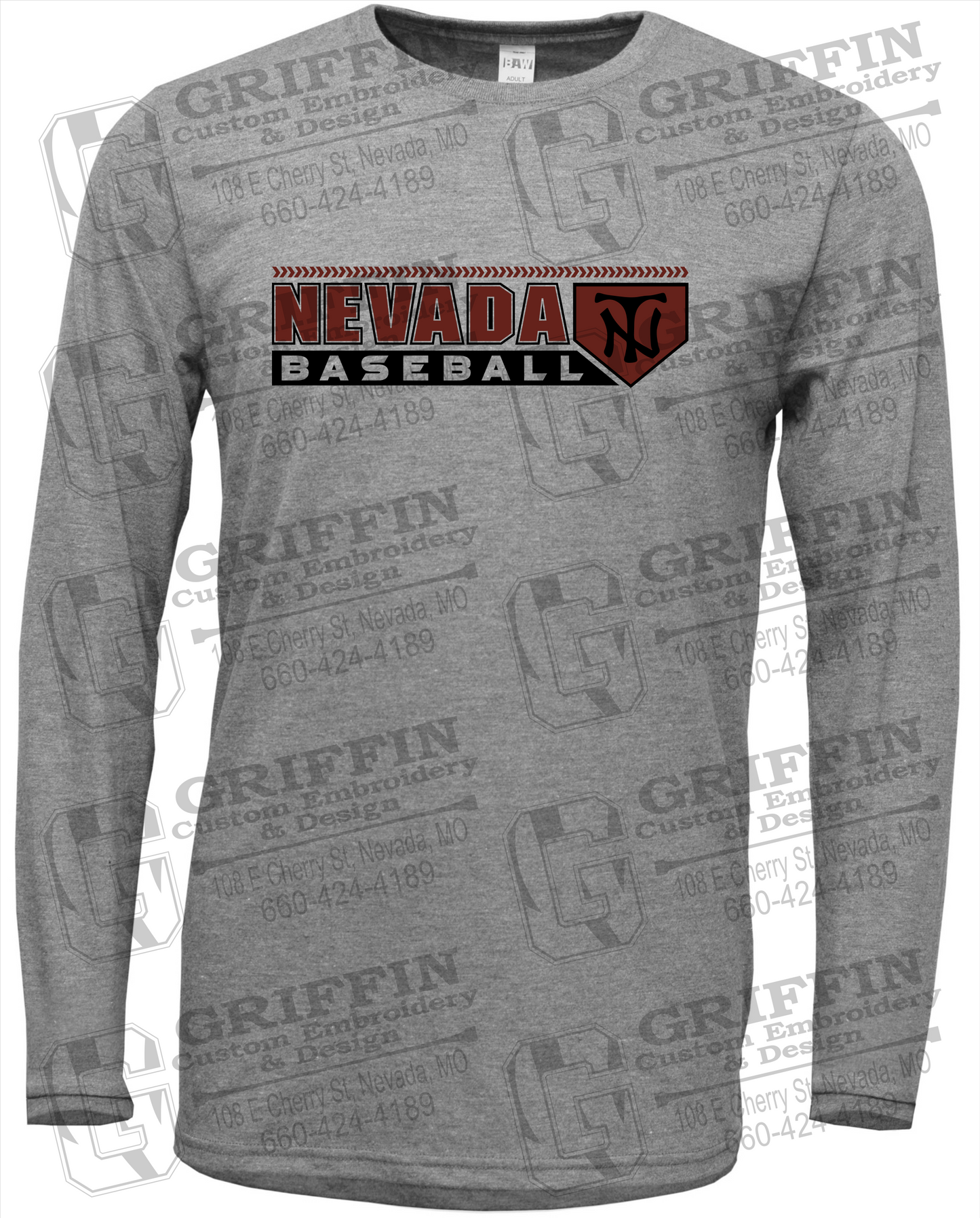 Soft-Tek Long Sleeve T-Shirt - Baseball - Nevada Tigers 24-Y