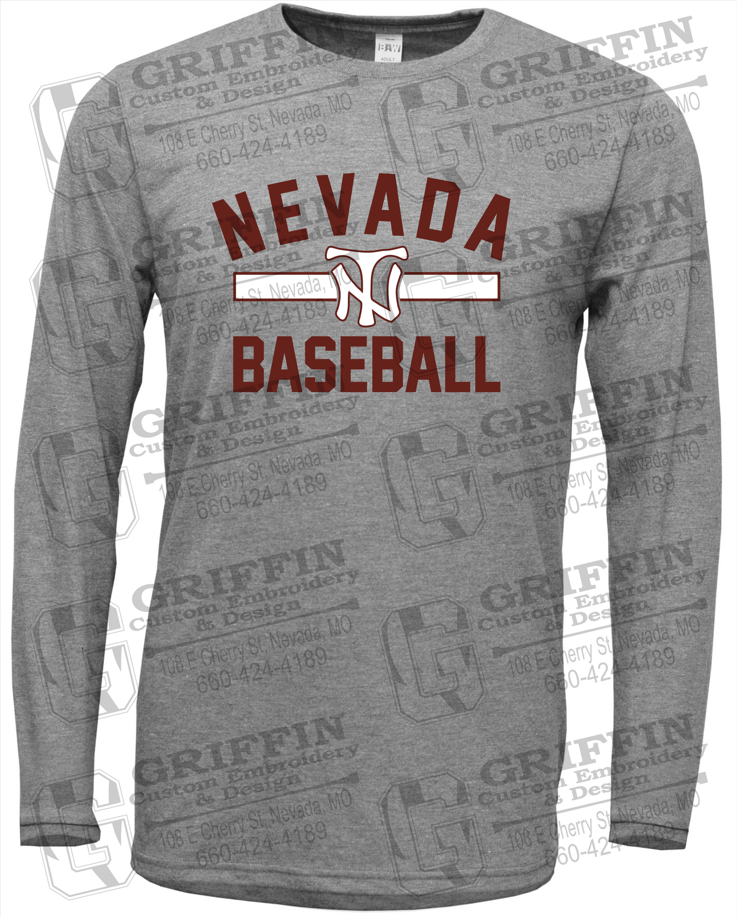 Soft-Tek Long Sleeve T-Shirt - Baseball - Nevada Tigers 24-Z