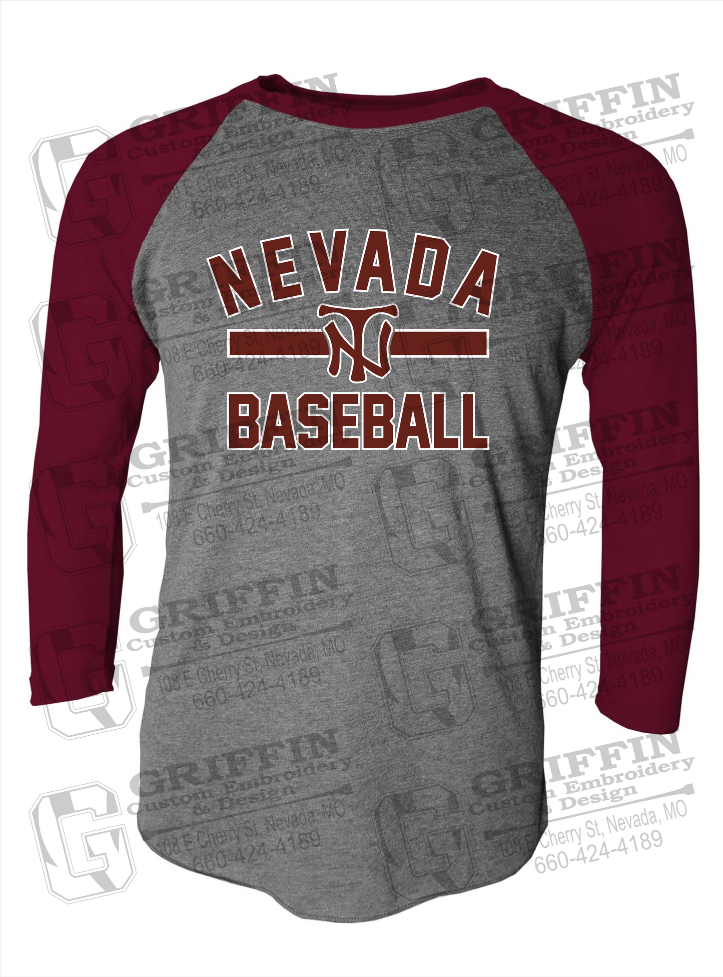 Tri-Blend Raglan Sleeve T-Shirt - Baseball - Nevada Tigers 24-Z