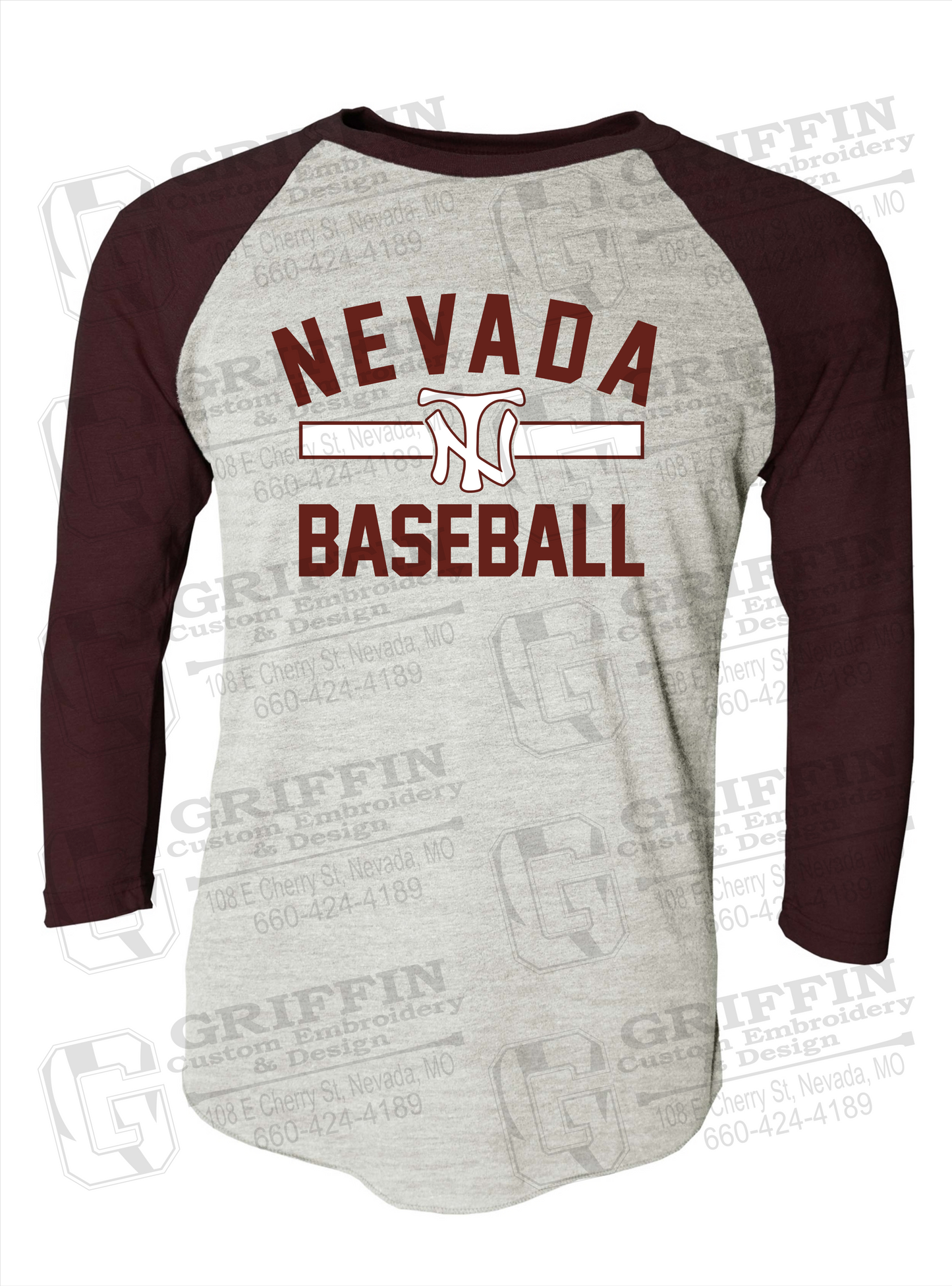 Tri-Blend Raglan Sleeve T-Shirt - Baseball - Nevada Tigers 24-Z