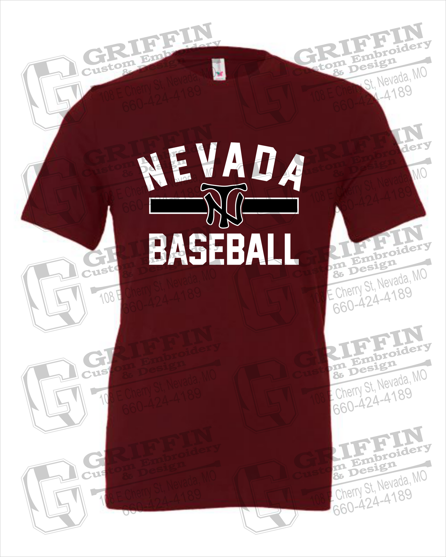 Cotton Short Sleeve T-Shirt - Baseball - Nevada Tigers 24-Z