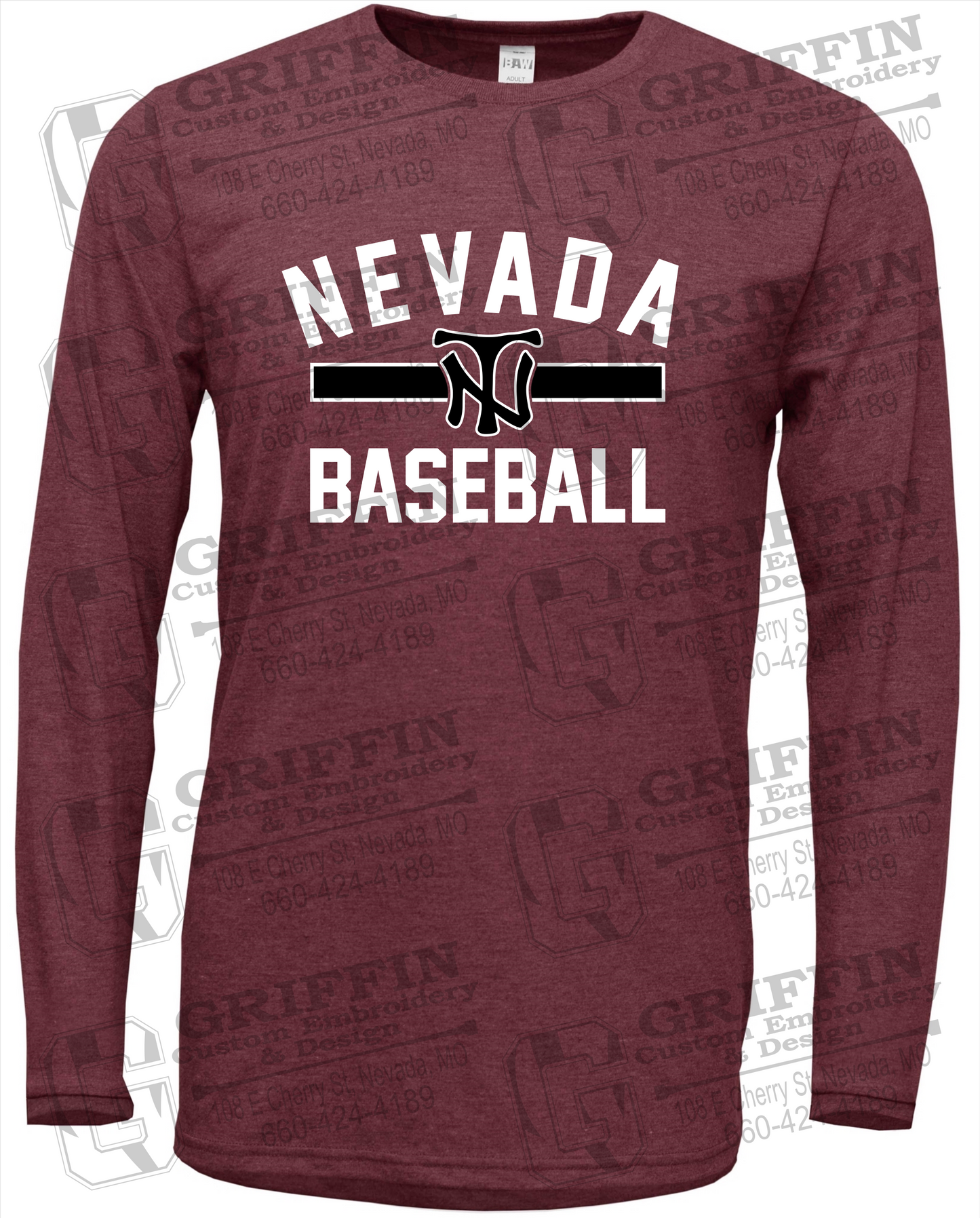 Soft-Tek Long Sleeve T-Shirt - Baseball - Nevada Tigers 24-Z