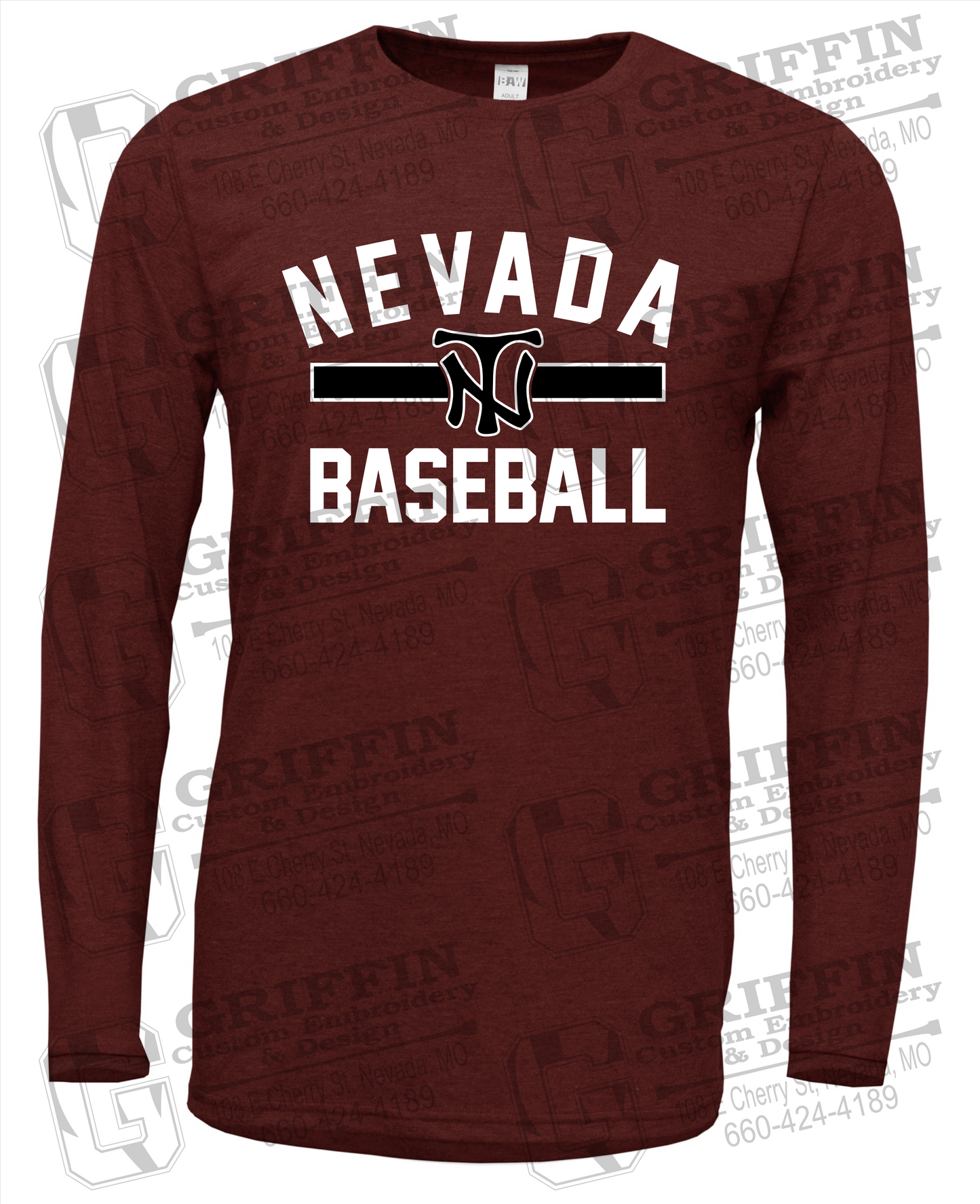 Soft-Tek Long Sleeve T-Shirt - Baseball - Nevada Tigers 24-Z