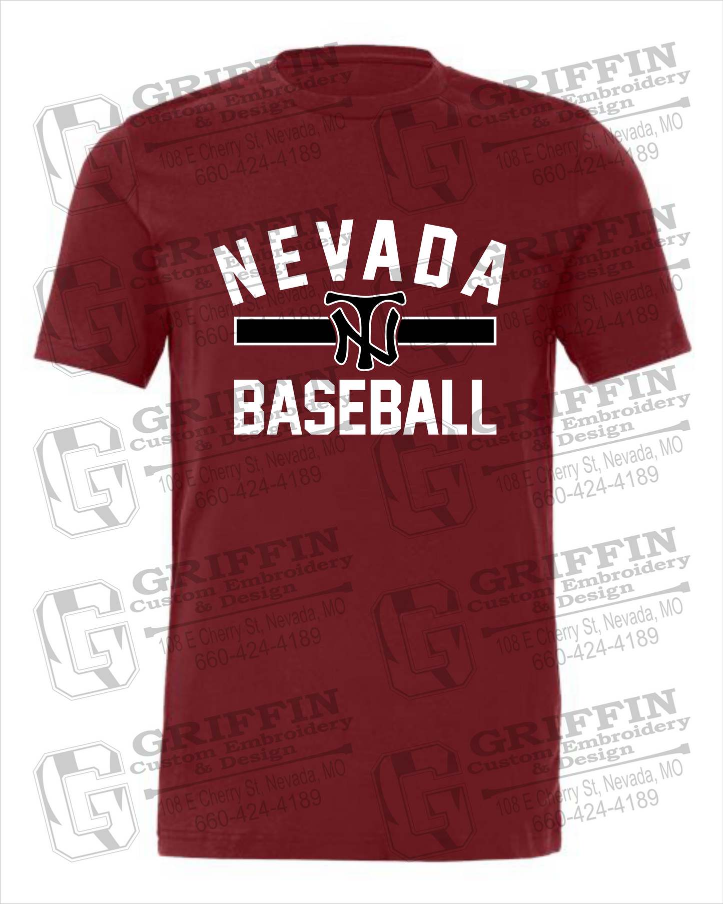 Cotton Short Sleeve T-Shirt - Baseball - Nevada Tigers 24-Z