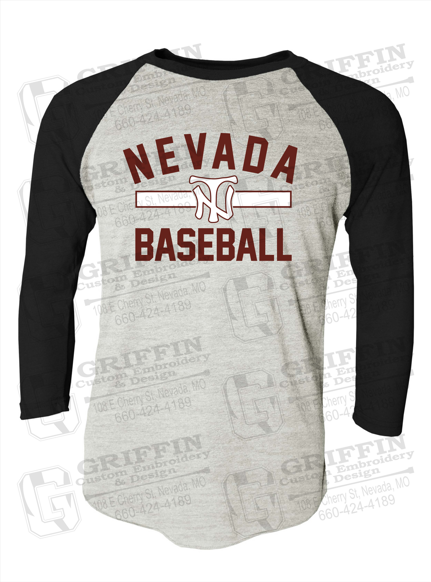 Tri-Blend Raglan Sleeve T-Shirt - Baseball - Nevada Tigers 24-Z