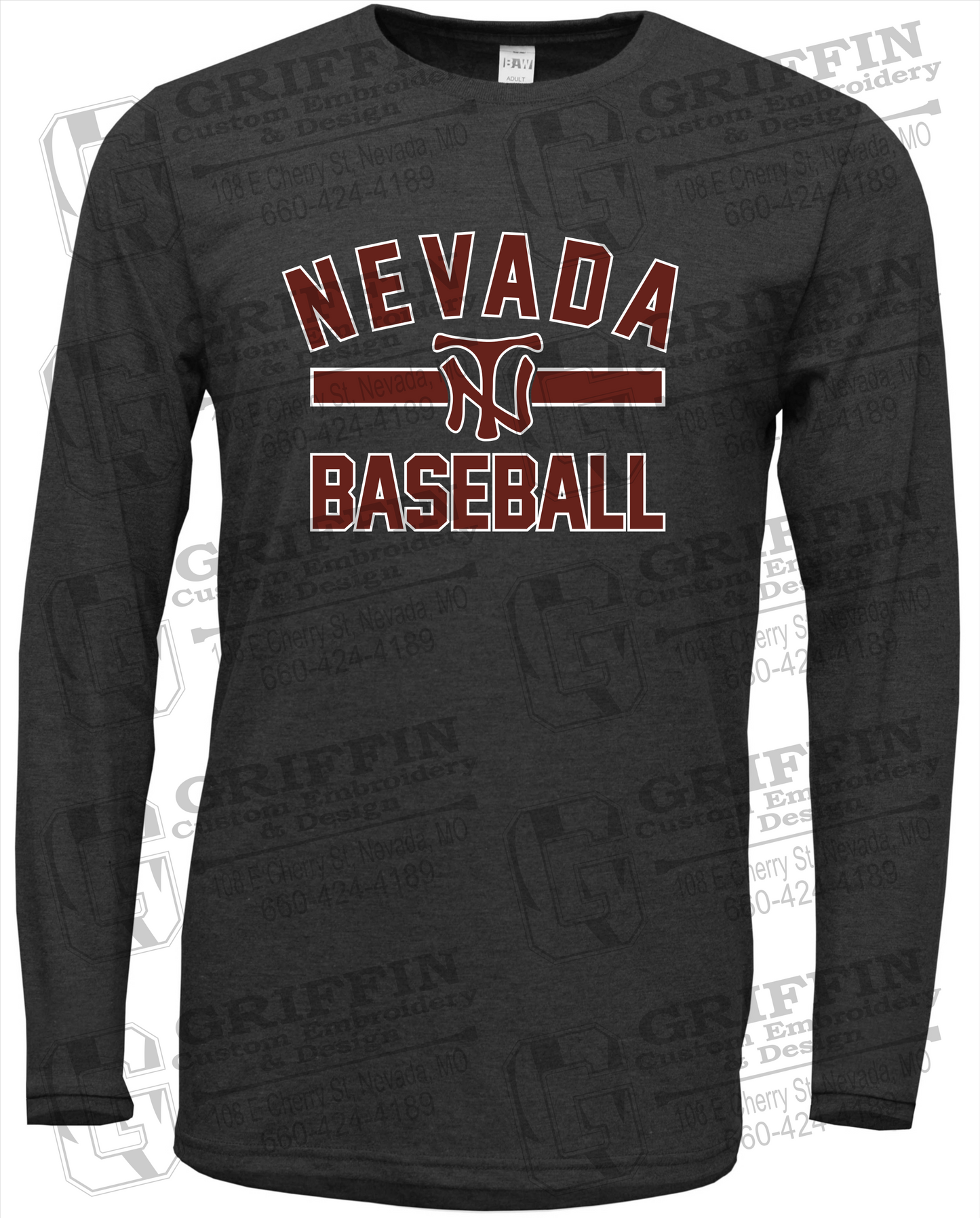Soft-Tek Long Sleeve T-Shirt - Baseball - Nevada Tigers 24-Z