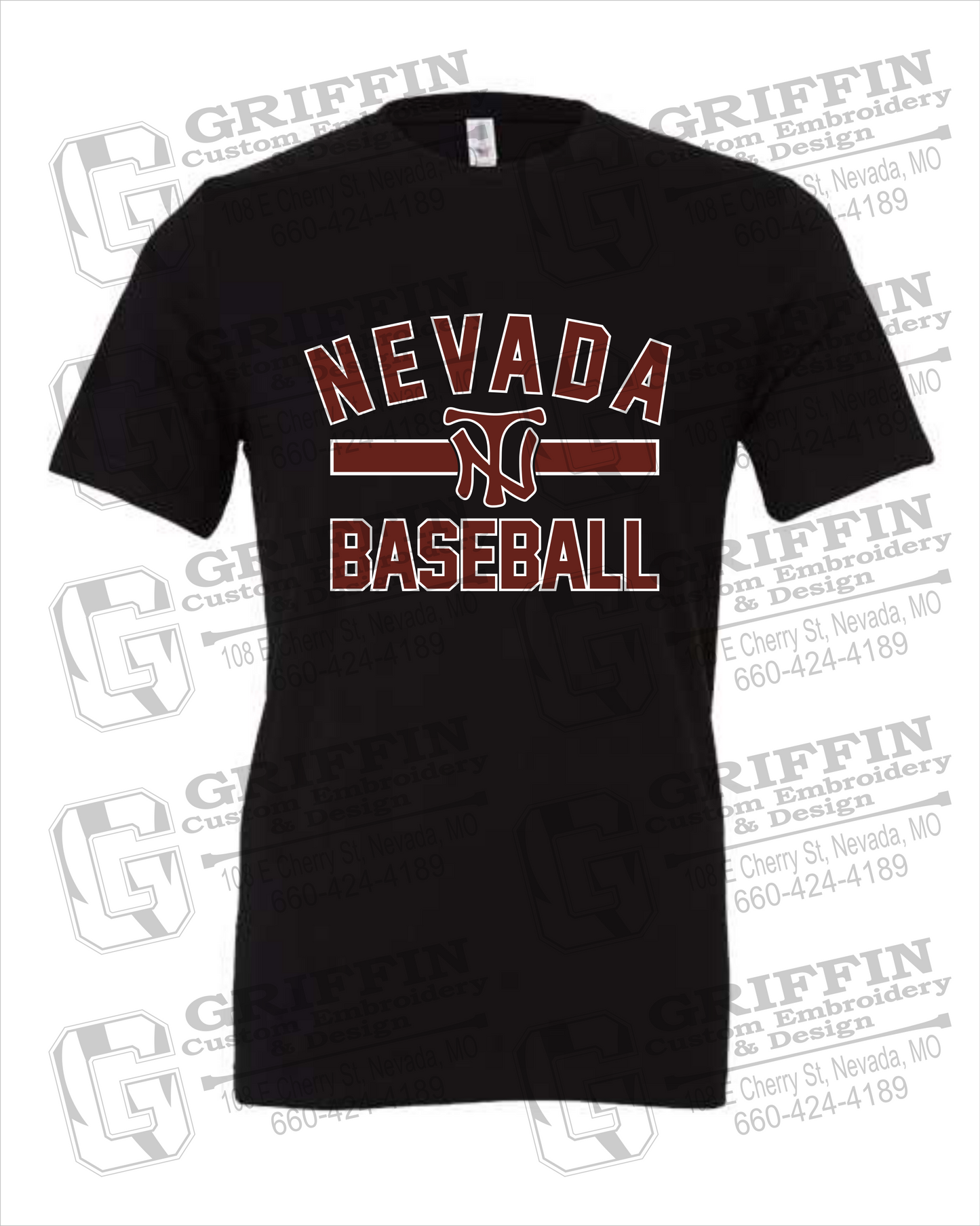 Cotton Short Sleeve T-Shirt - Baseball - Nevada Tigers 24-Z
