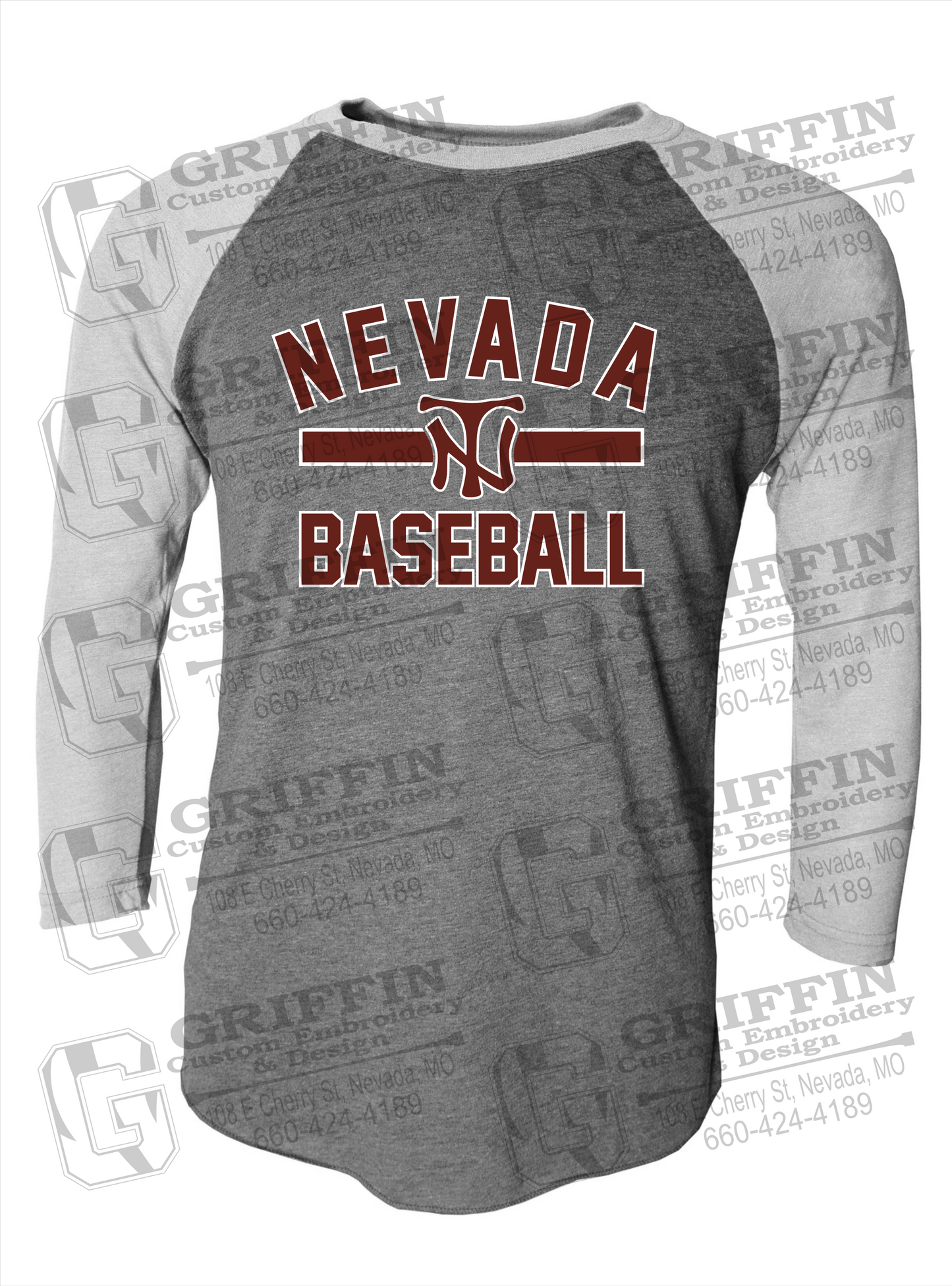 Tri-Blend Raglan Sleeve T-Shirt - Baseball - Nevada Tigers 24-Z