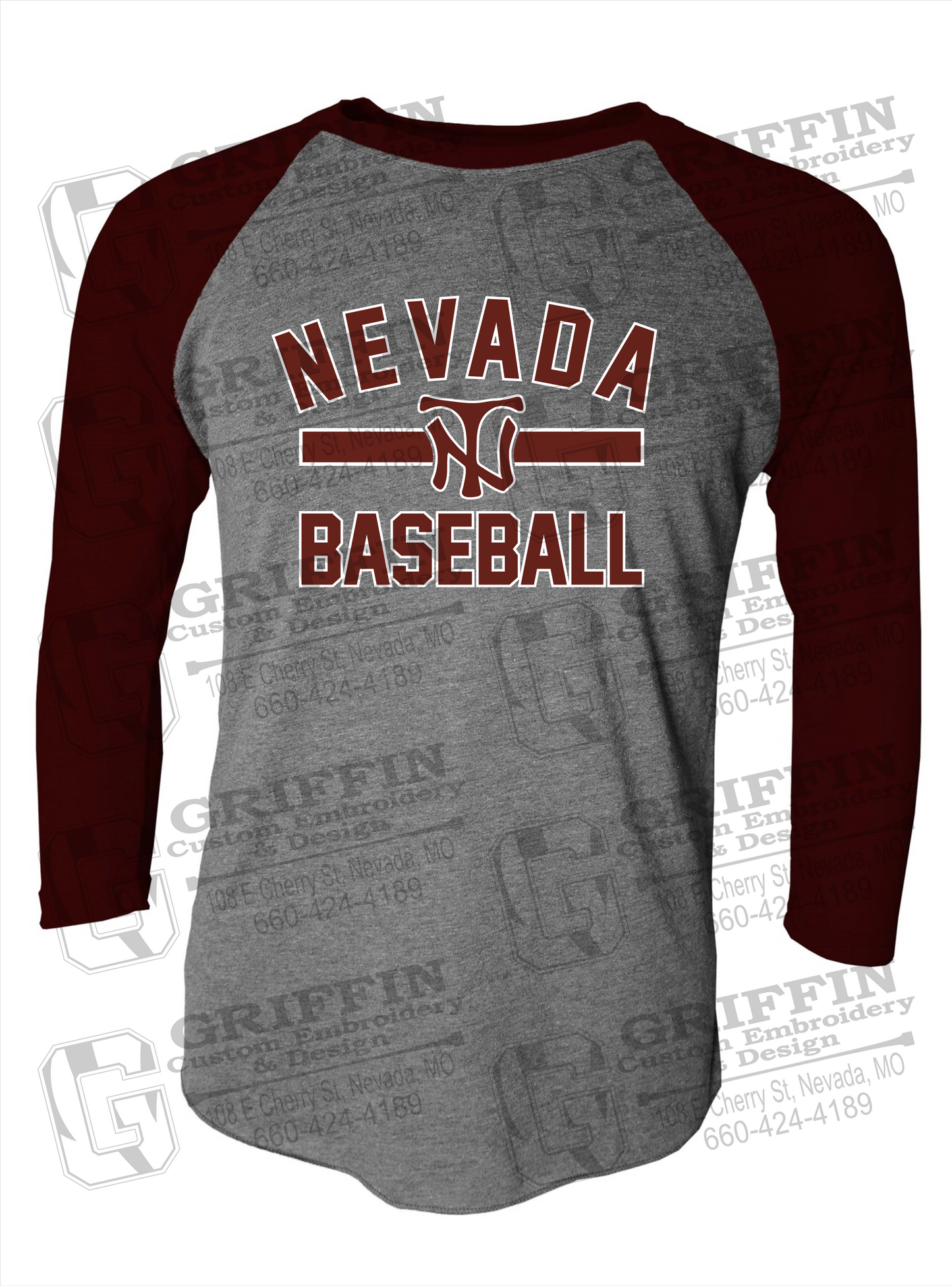 Tri-Blend Raglan Sleeve T-Shirt - Baseball - Nevada Tigers 24-Z