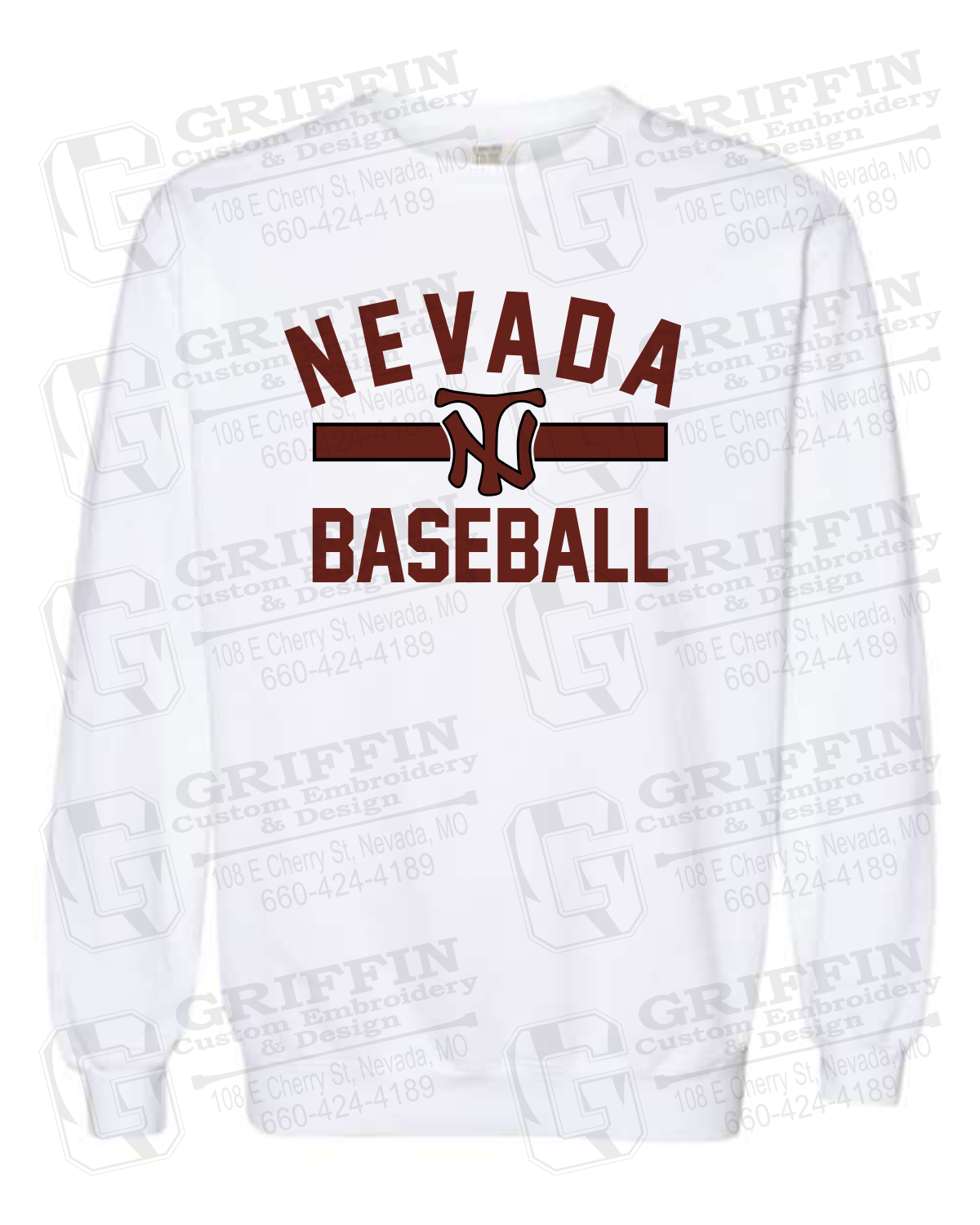 Comfort Colors Crewneck Sweatshirt - Baseball - Nevada Tigers 24-Z