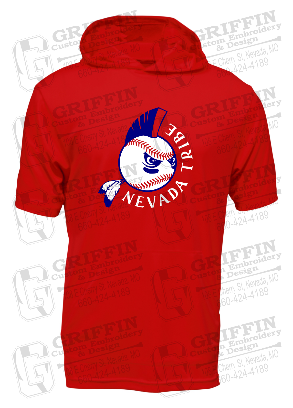 Dry-Fit Short Sleeve T-Shirt Hoodie - Tribe Baseball 25-A