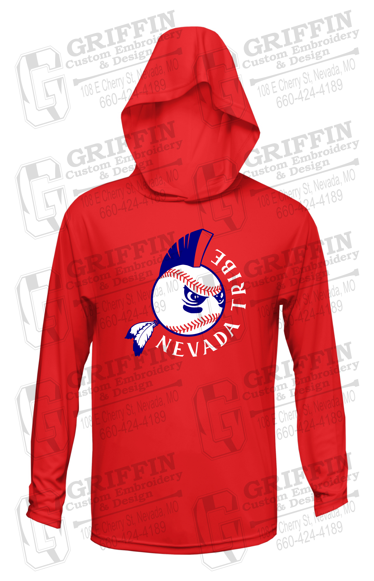 Dry-Fit Long Sleeve T-Shirt Hoodie - Tribe Baseball 25-A