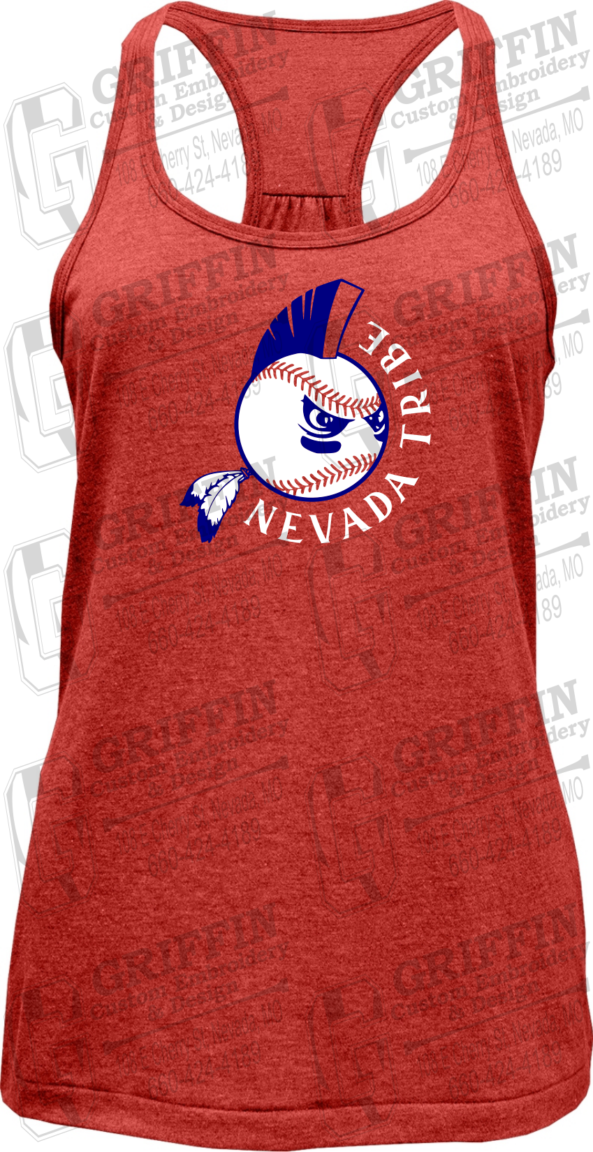 Womens Tri-Blend Tank Top - Tribe Baseball 25-A