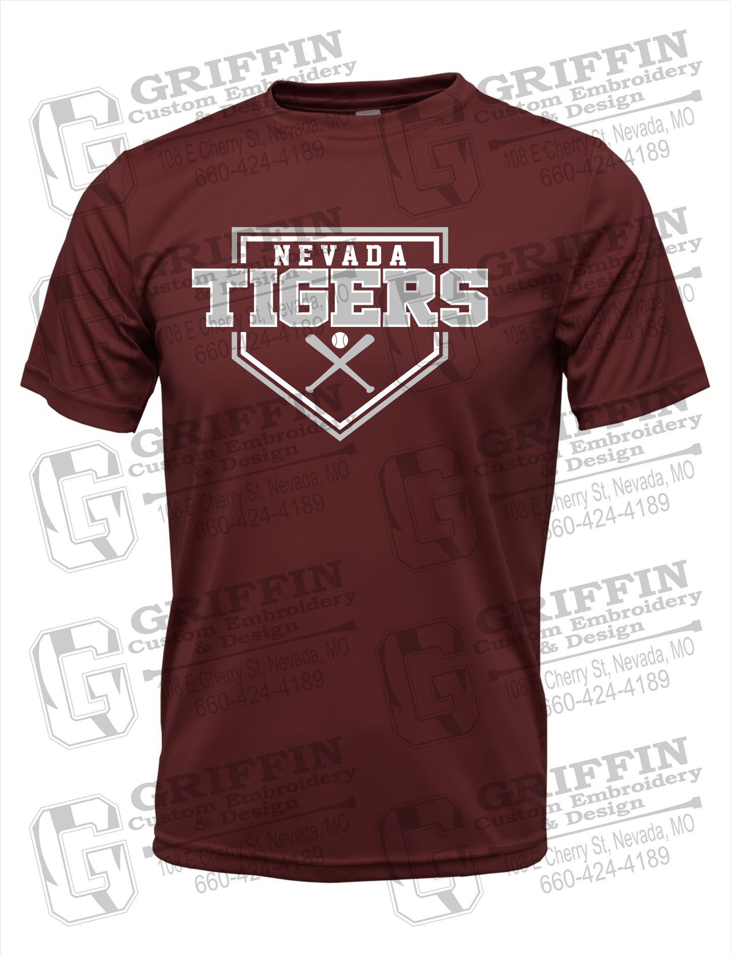 Dry-Fit Short Sleeve T-Shirt - Baseball - Nevada Tigers 25-A