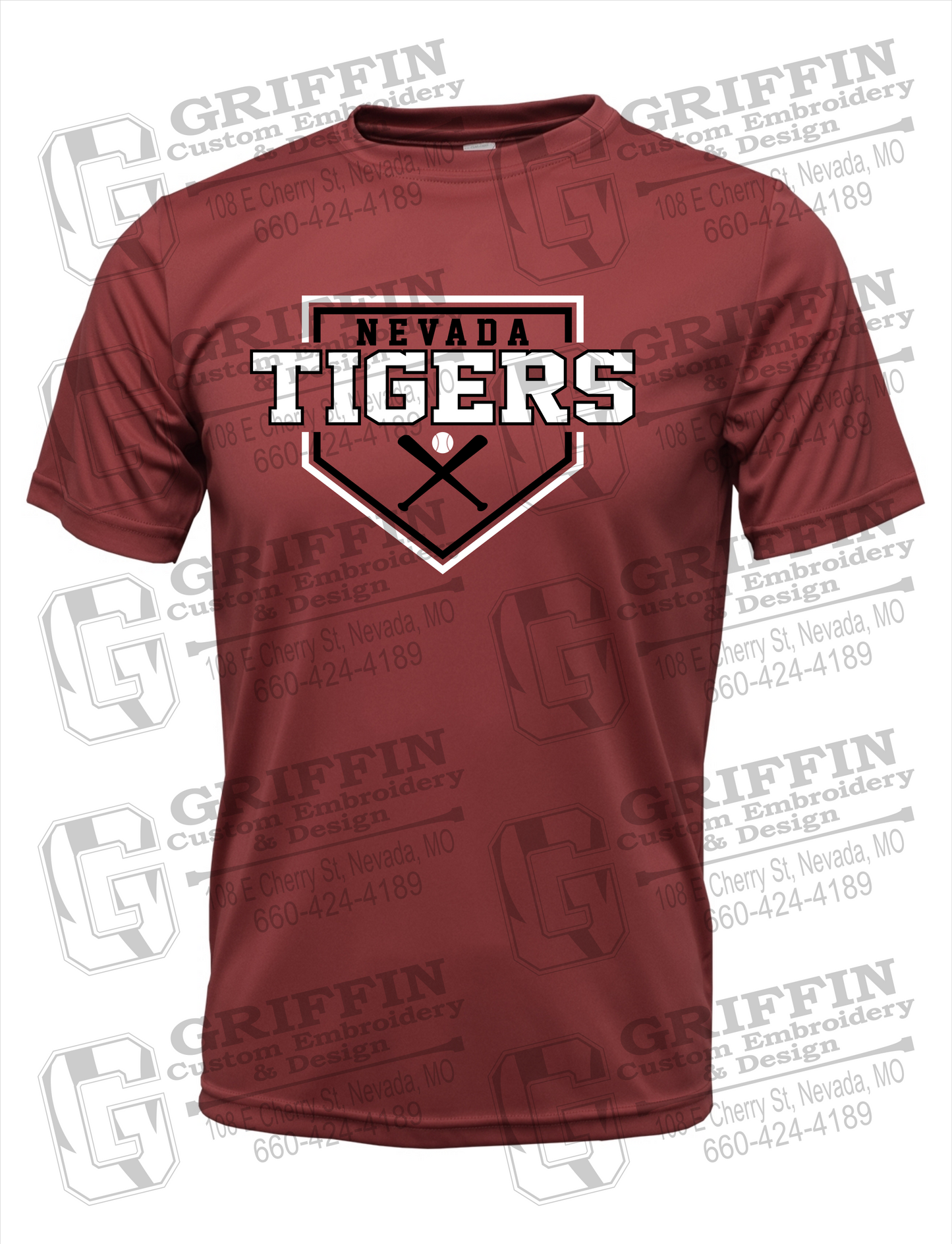 Dry-Fit Short Sleeve T-Shirt - Baseball - Nevada Tigers 25-A