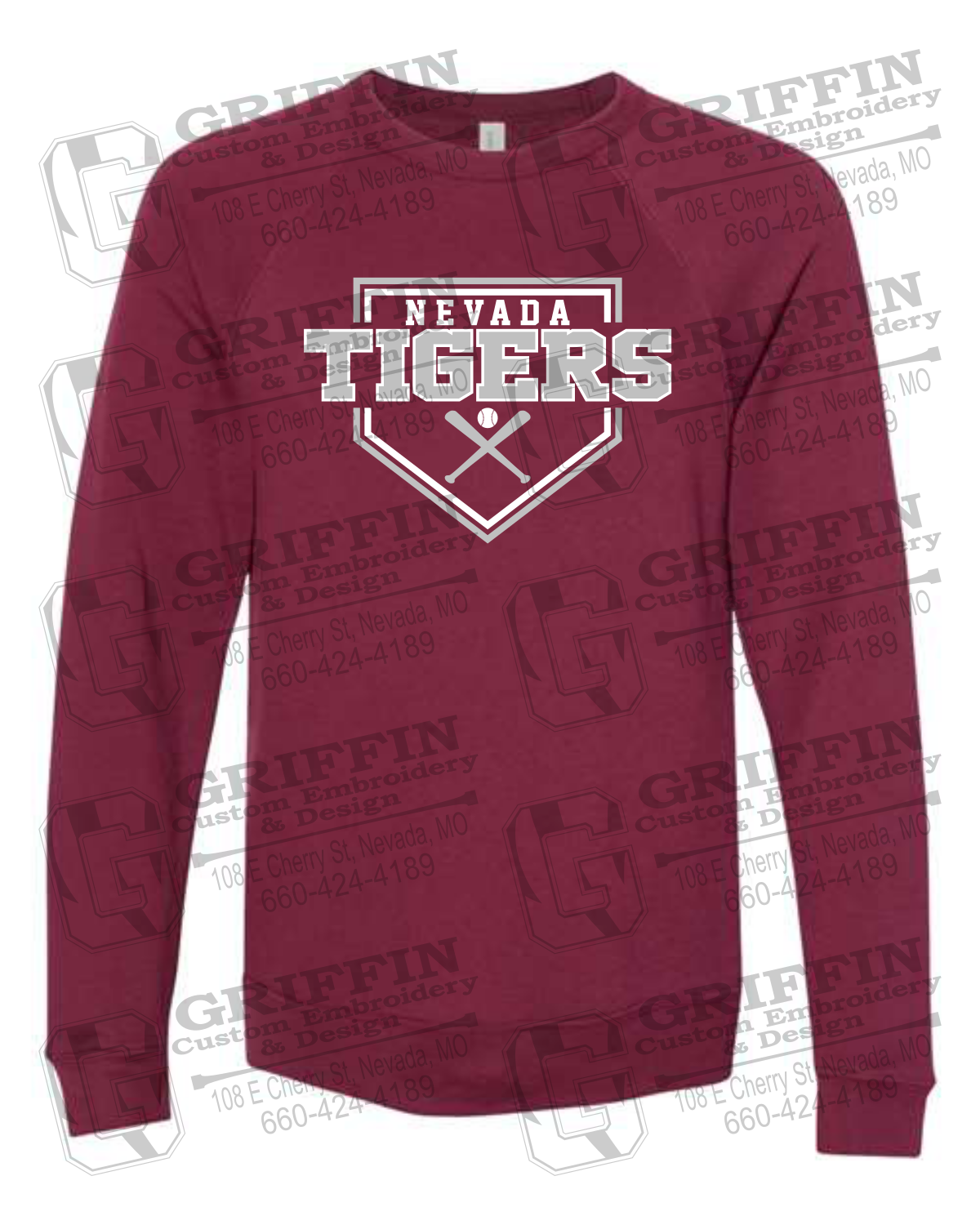 Sponge Fleece Sweatshirt - Baseball - Nevada Tigers 25-A