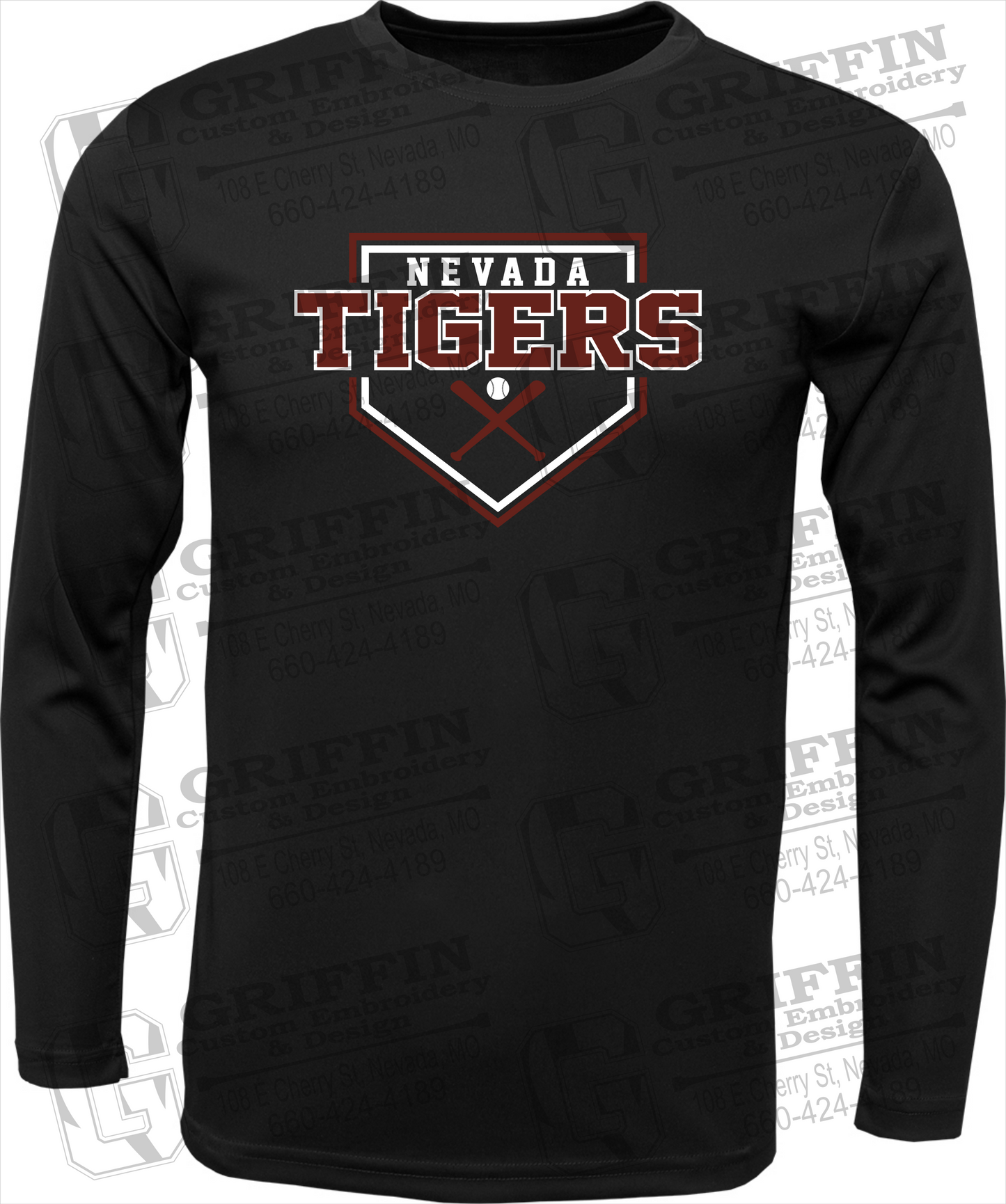 Toddler Dry-Fit Long Sleeve T-Shirt - Baseball - Nevada Tigers 25-A