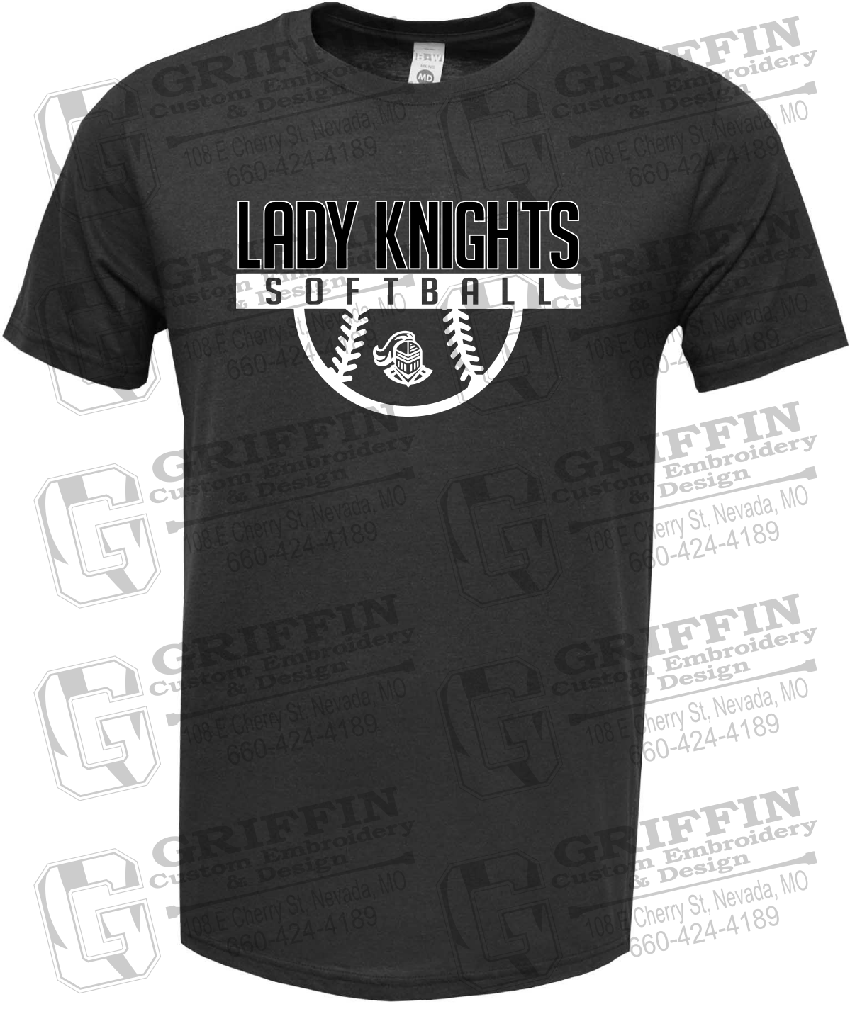 Soft-Tek Short Sleeve T-Shirt - Softball - NEVC Knights 25-A