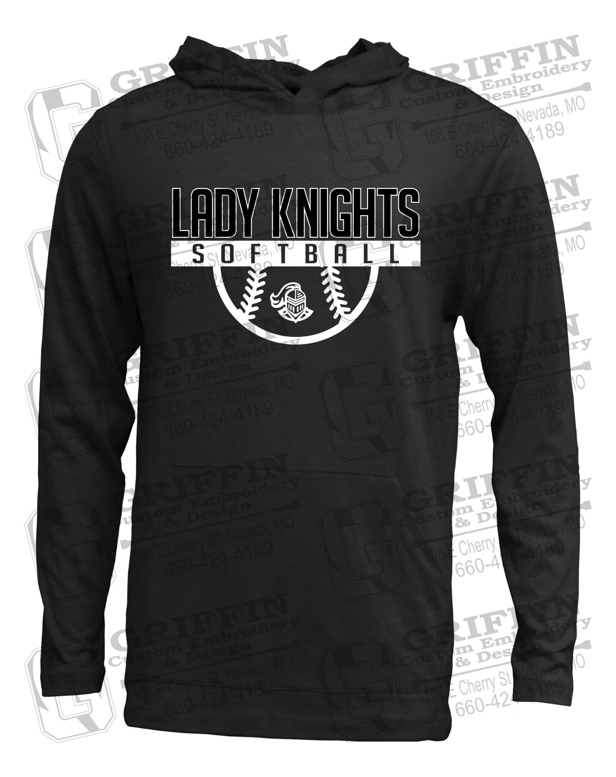 Soft-Tek T-Shirt Hoodie - Softball - NEVC Knights 25-A