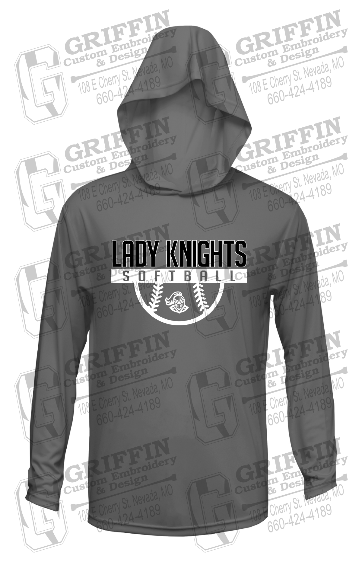Dry-Fit T-Shirt Hoodie - Softball - NEVC Knights 25-A