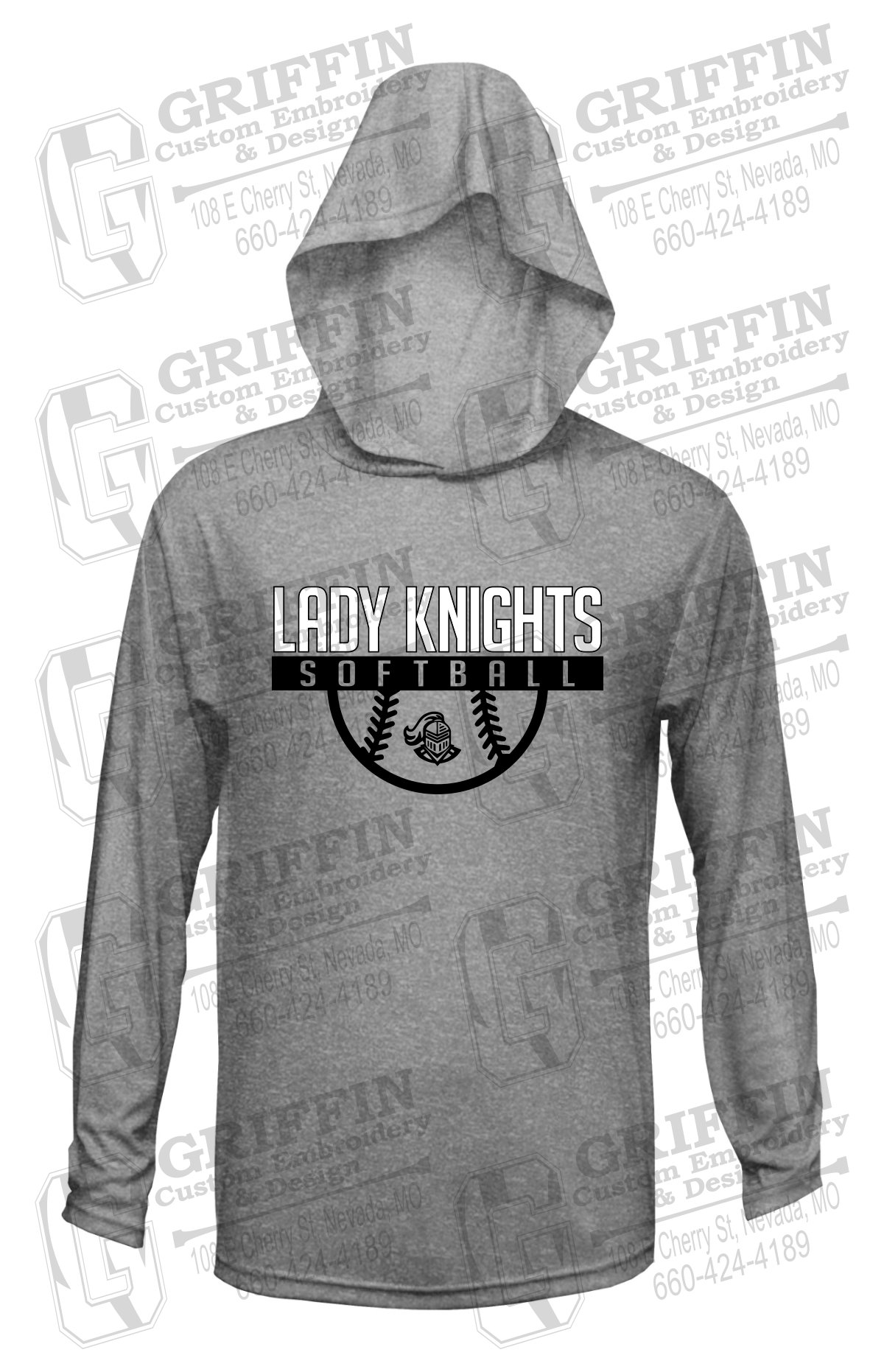 Dry-Fit T-Shirt Hoodie - Softball - NEVC Knights 25-A