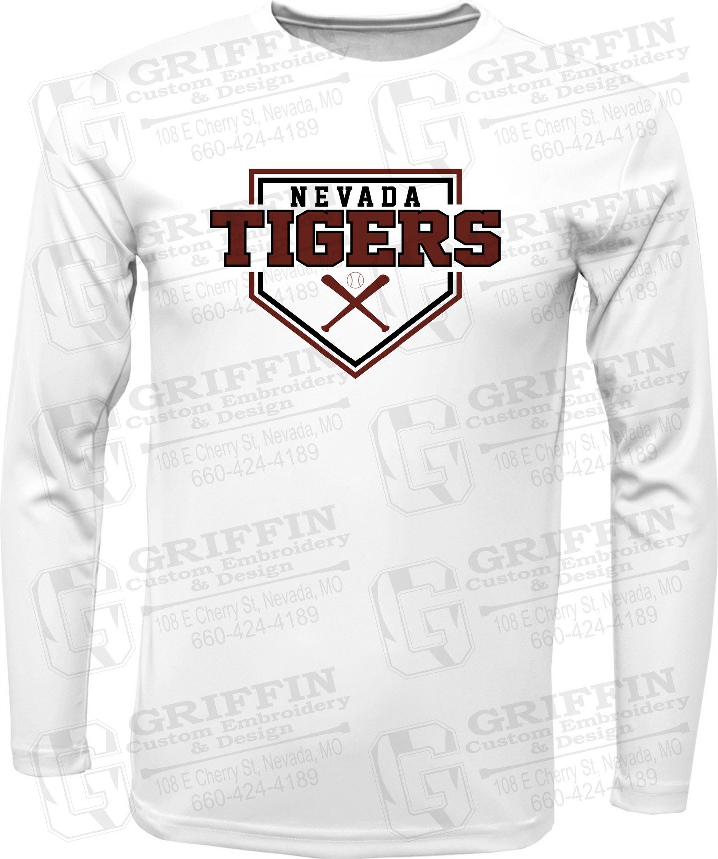 Toddler Dry-Fit Long Sleeve T-Shirt - Baseball - Nevada Tigers 25-A