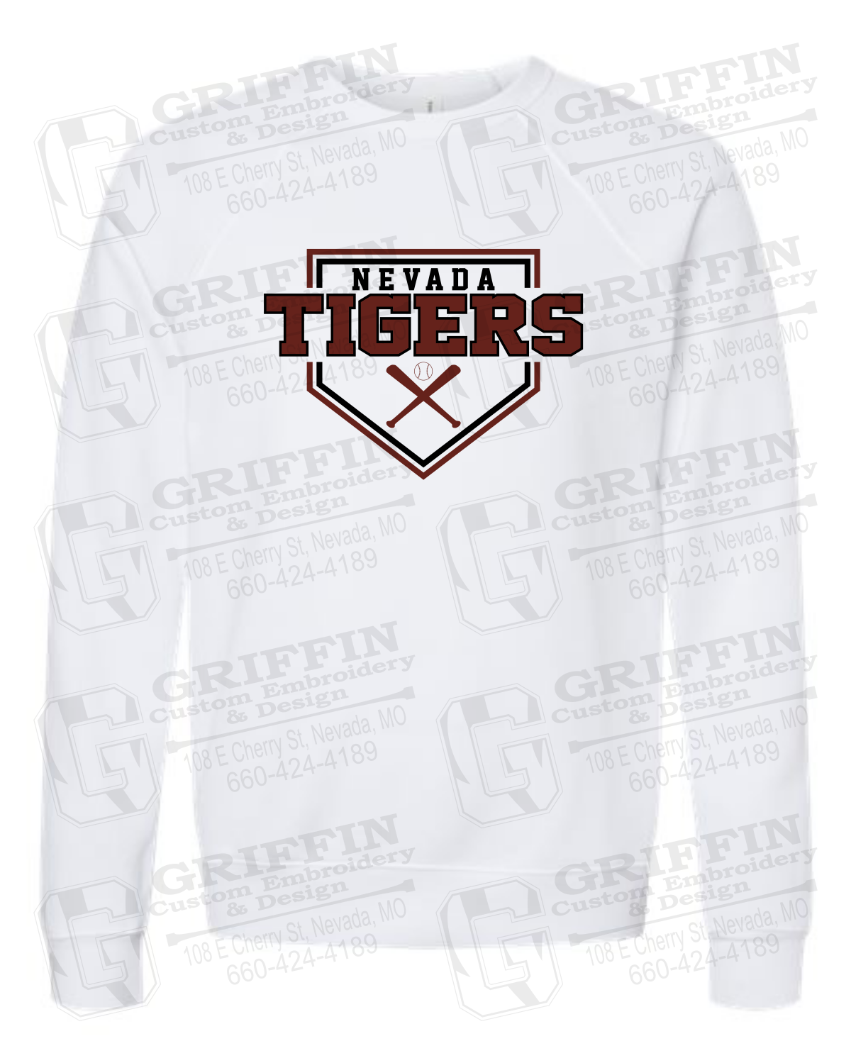 Sponge Fleece Sweatshirt - Baseball - Nevada Tigers 25-A