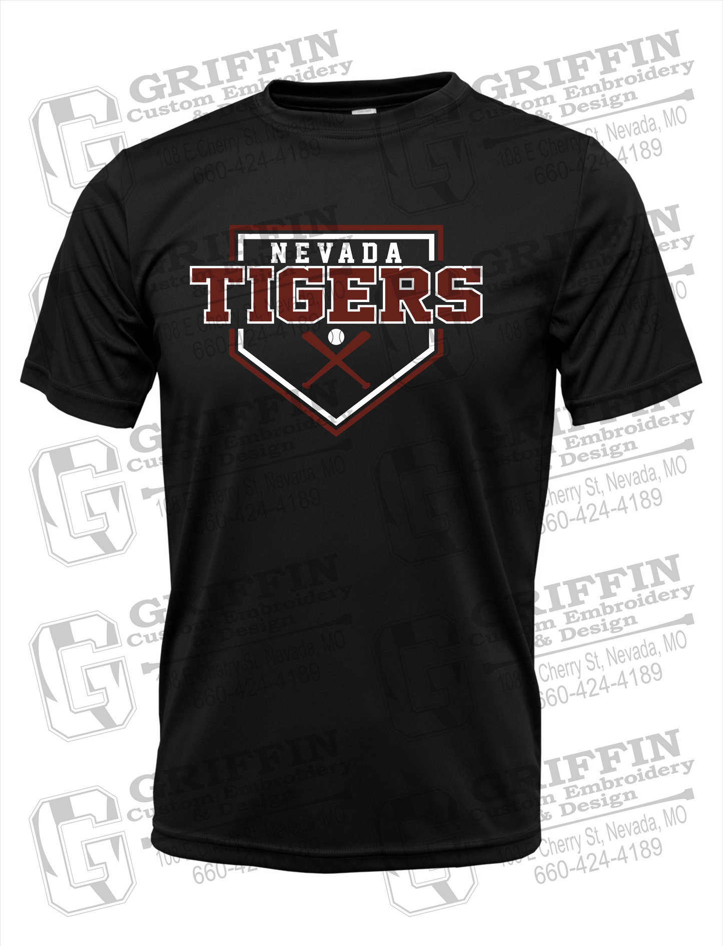 Dry-Fit Short Sleeve T-Shirt - Baseball - Nevada Tigers 25-A
