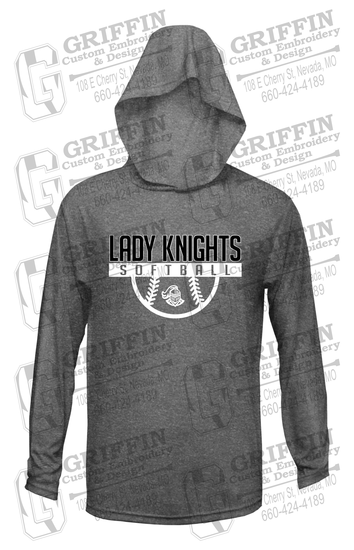 Dry-Fit T-Shirt Hoodie - Softball - NEVC Knights 25-A