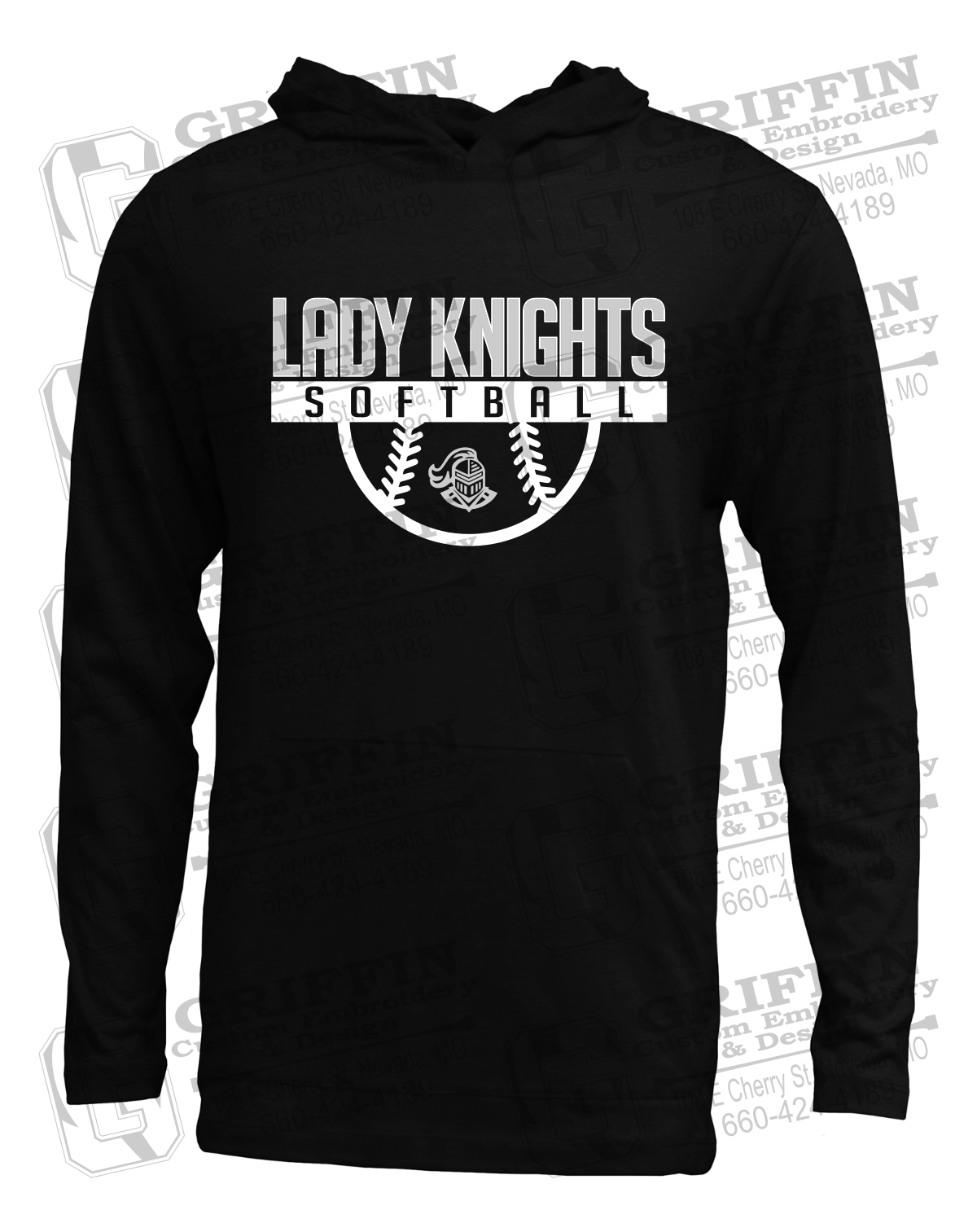 Soft-Tek T-Shirt Hoodie - Softball - NEVC Knights 25-A