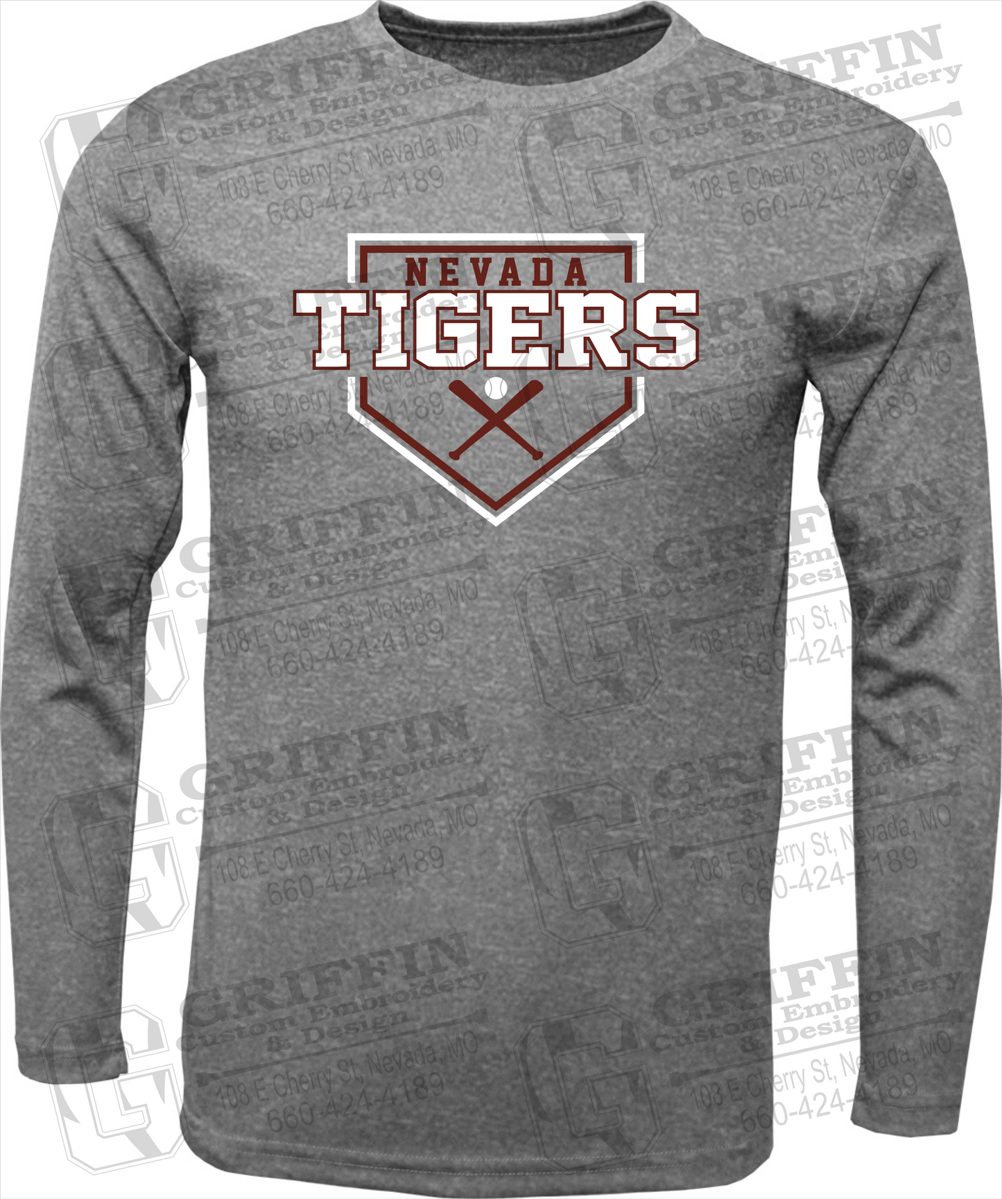 Toddler Dry-Fit Long Sleeve T-Shirt - Baseball - Nevada Tigers 25-A