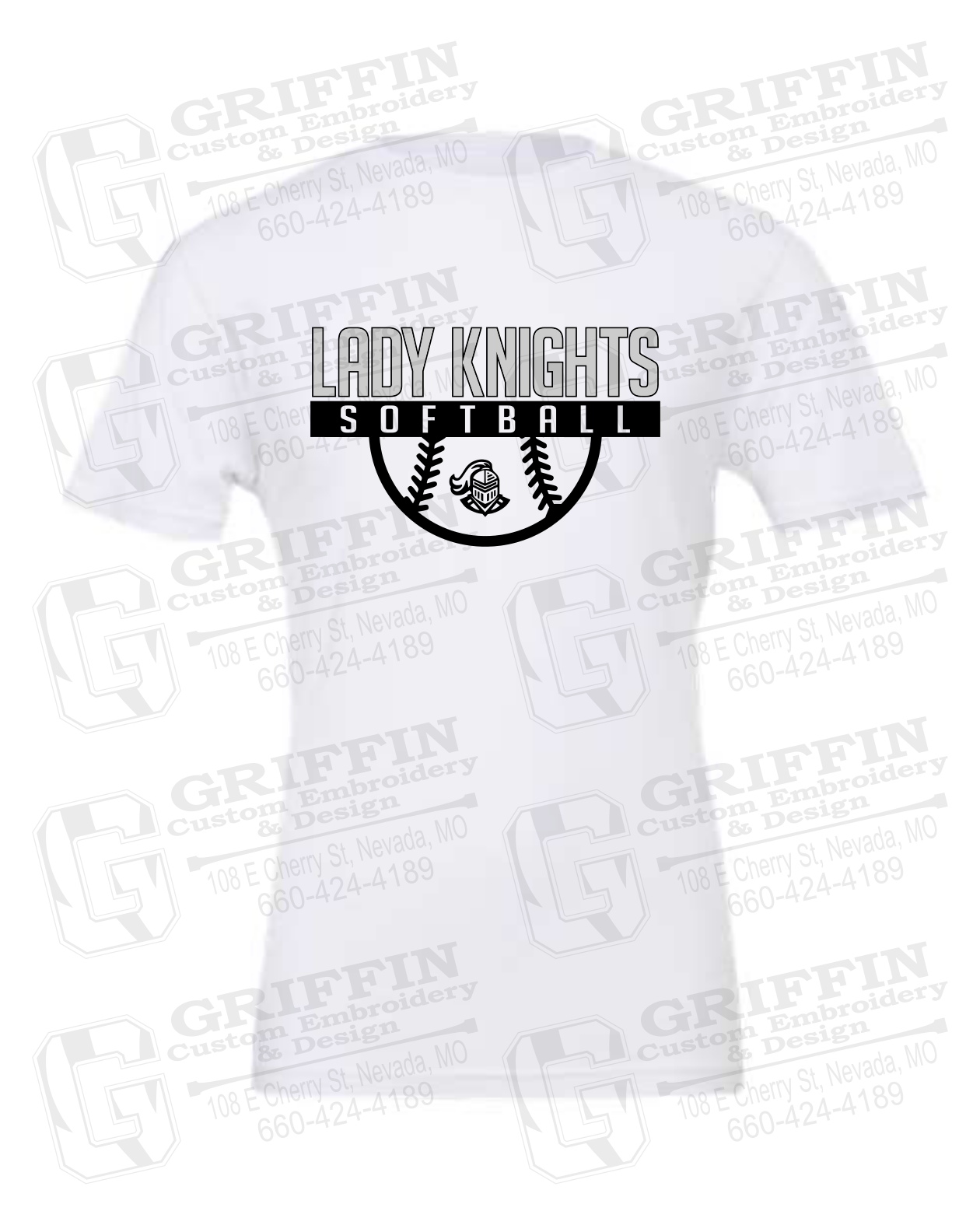 Cotton Short Sleeve T-Shirt - Softball - NEVC Knights 25-A