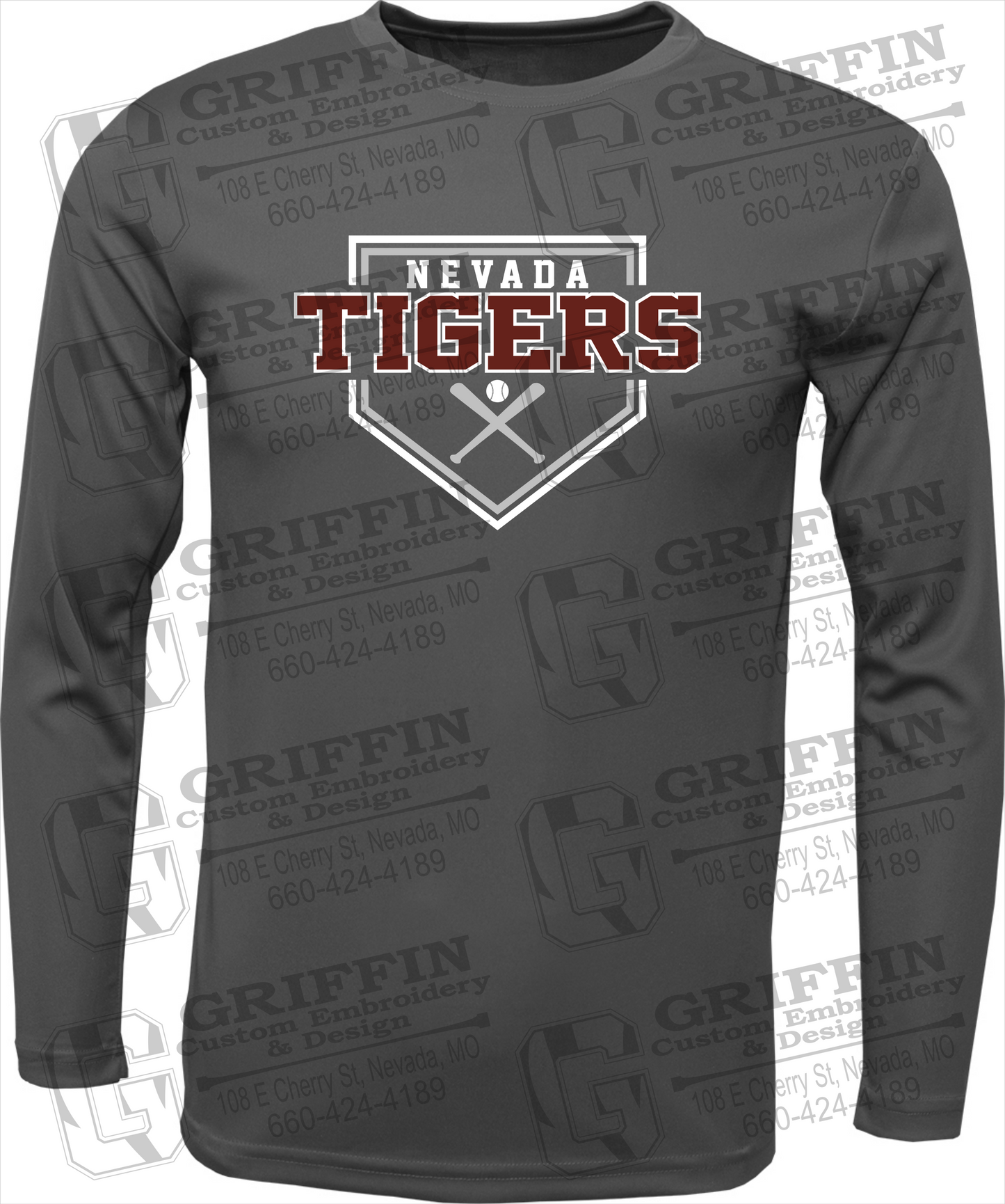 Toddler Dry-Fit Long Sleeve T-Shirt - Baseball - Nevada Tigers 25-A