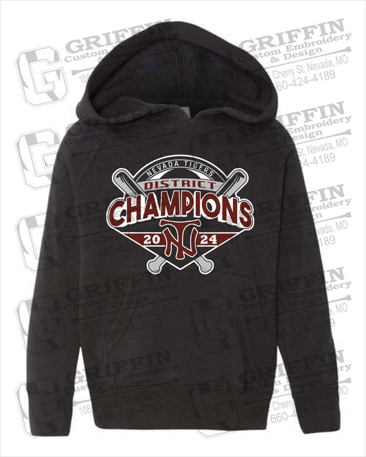Toddler Hoodie - Baseball District Champs 2024 - Nevada Tigers 25-C