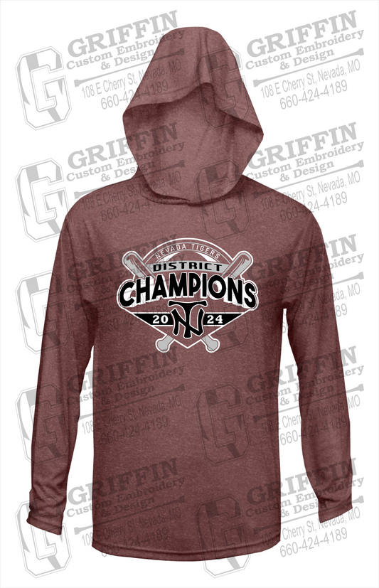 Dry-Fit T-Shirt Hoodie - Baseball District Champs 2024 - Nevada Tigers 25-C