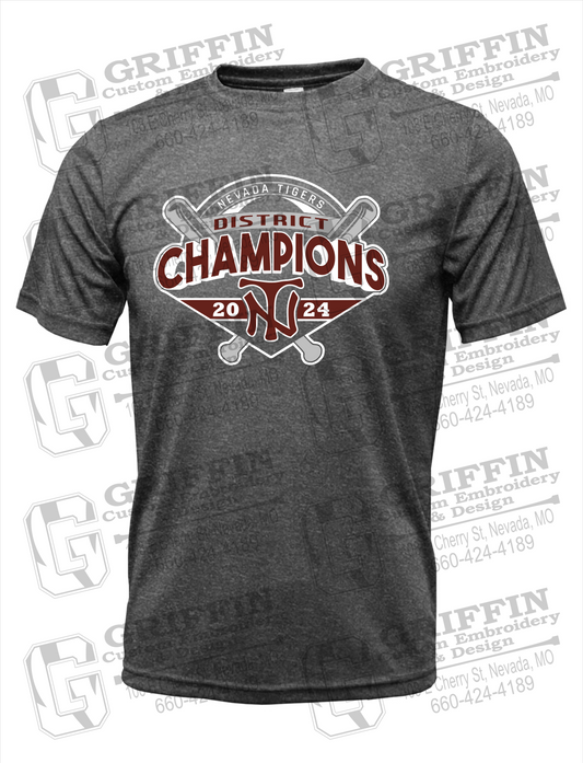 Dry-Fit Short Sleeve T-Shirt - Baseball District Champs 2024 - Nevada Tigers 25-C