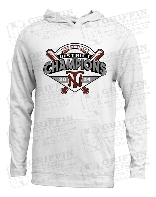Soft-Tek T-Shirt Hoodie - Baseball District Champs 2024 - Nevada Tigers 25-C