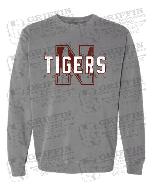 Comfort Colors Crewneck Sweatshirt - Football - Nevada Tigers 25-J