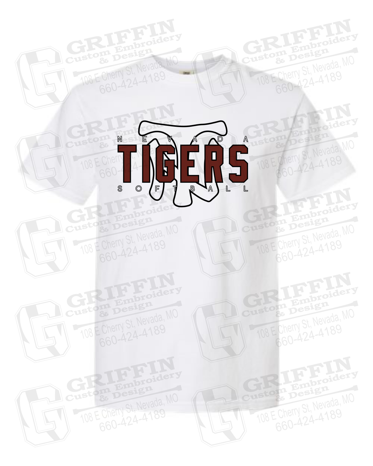 Comfort Colors Short Sleeve T-Shirt - Softball - Nevada Tigers 25-K