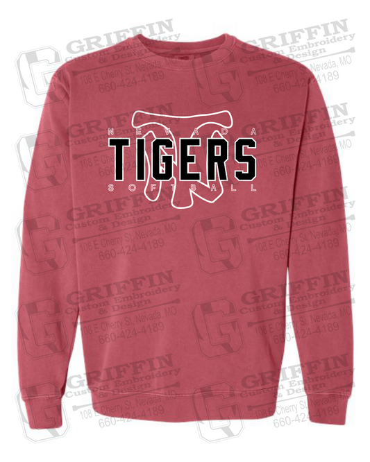 Comfort Colors Crewneck Sweatshirt - Softball - Nevada Tigers 25-K