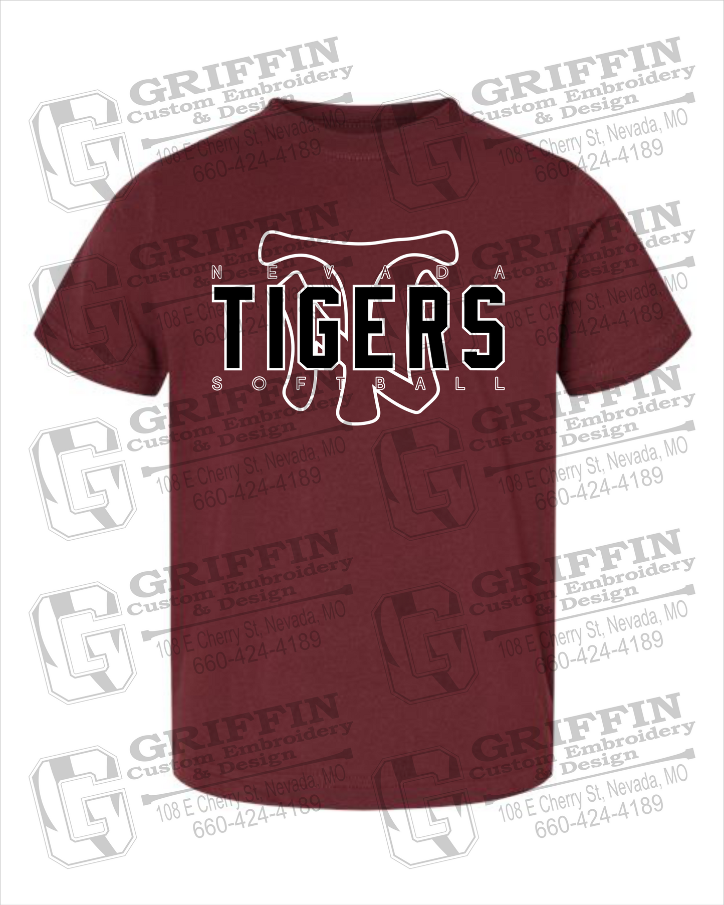 Toddler/Infant Cotton T-Shirt - Softball - Nevada Tigers 25-K