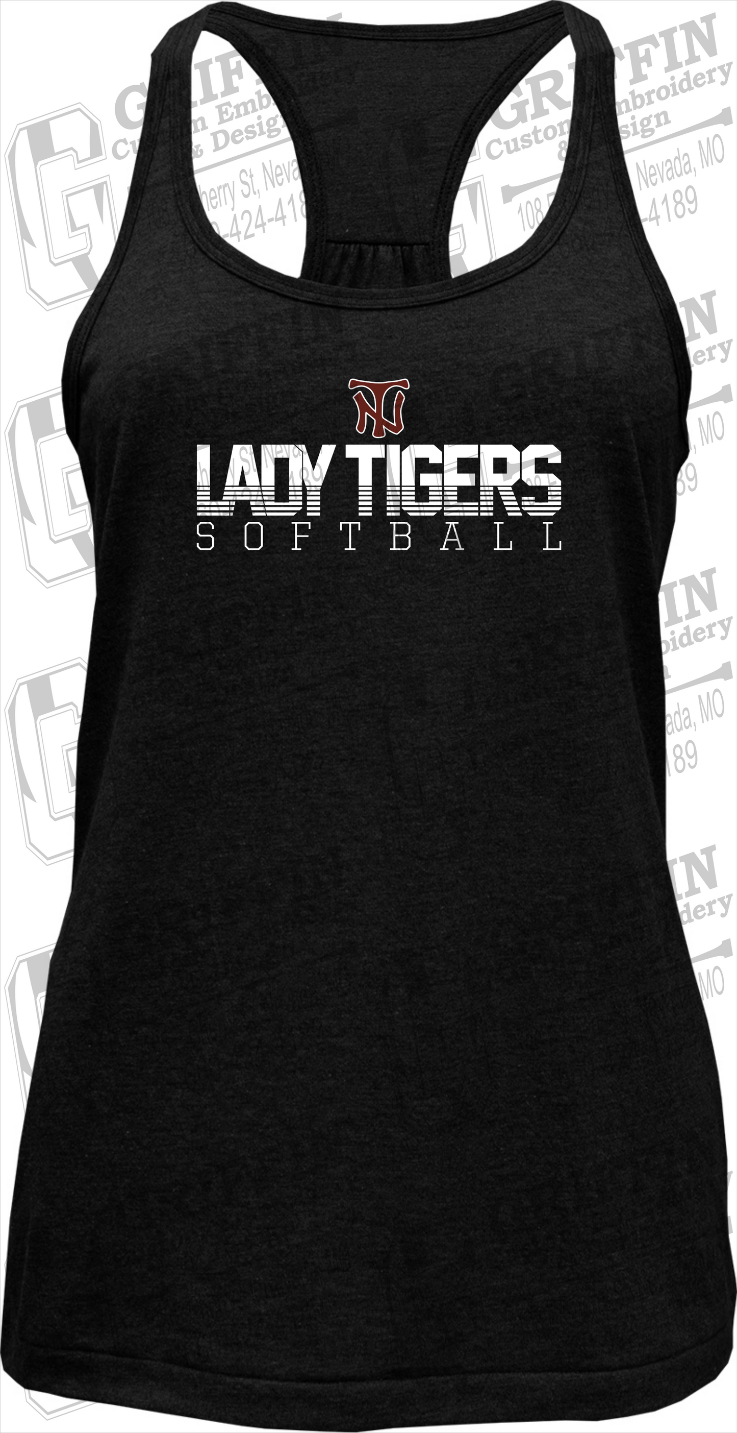 Womens Tri-Blend Tank Top - Softball - Nevada Tigers 25-L