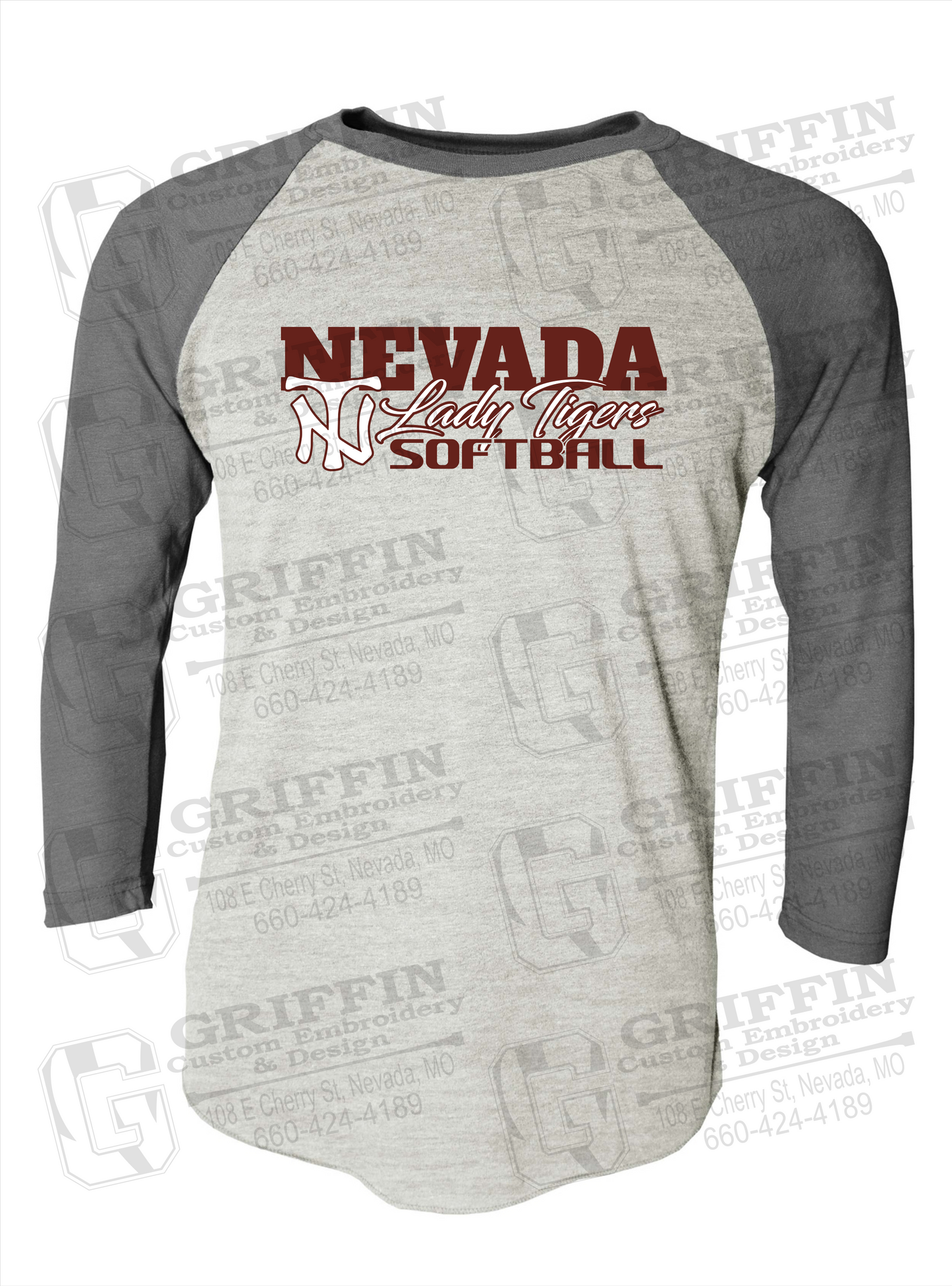 Tri-Blend Raglan Sleeve T-Shirt - Softball - Nevada Tigers 25-M