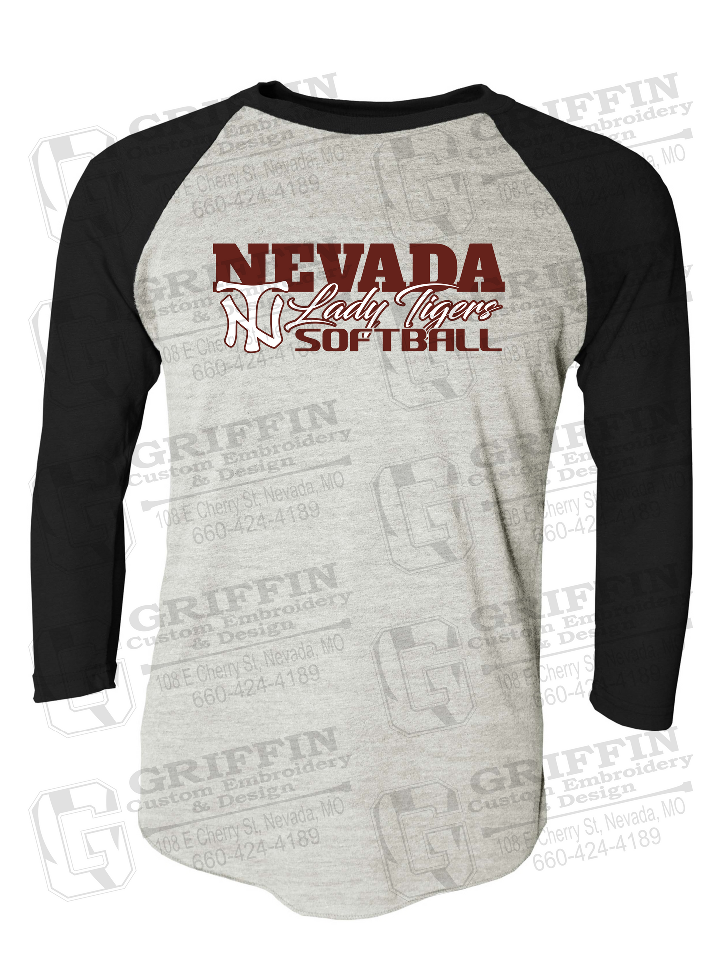 Tri-Blend Raglan Sleeve T-Shirt - Softball - Nevada Tigers 25-M