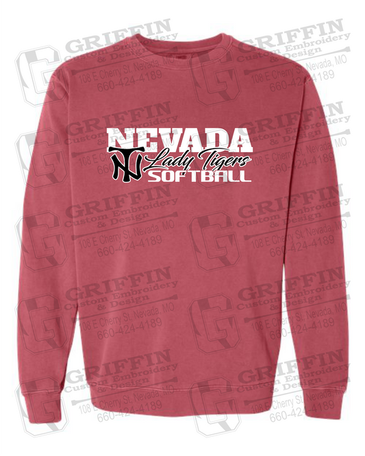 Comfort Colors Crewneck Sweatshirt - Softball - Nevada Tigers 25-M