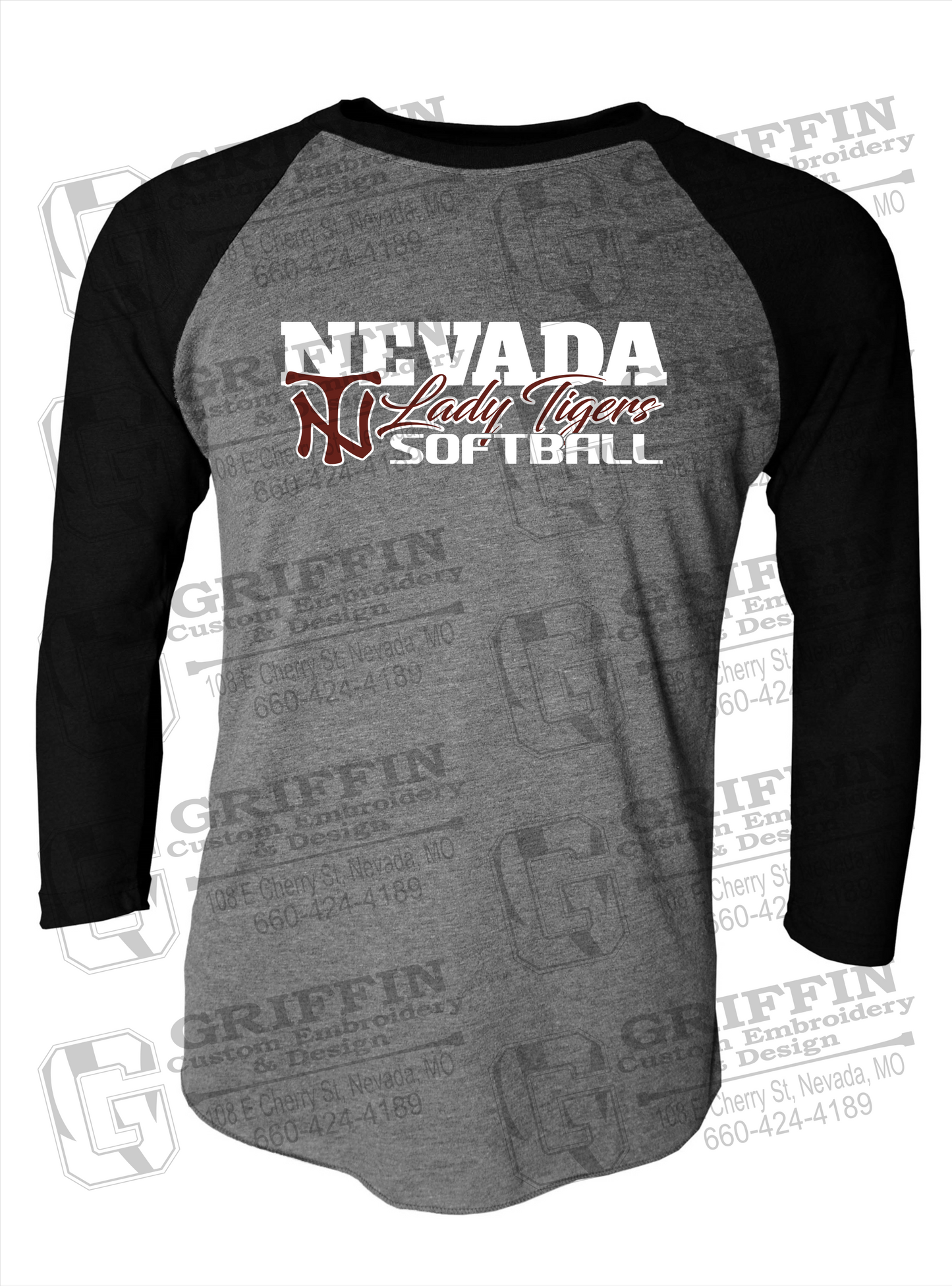 Tri-Blend Raglan Sleeve T-Shirt - Softball - Nevada Tigers 25-M