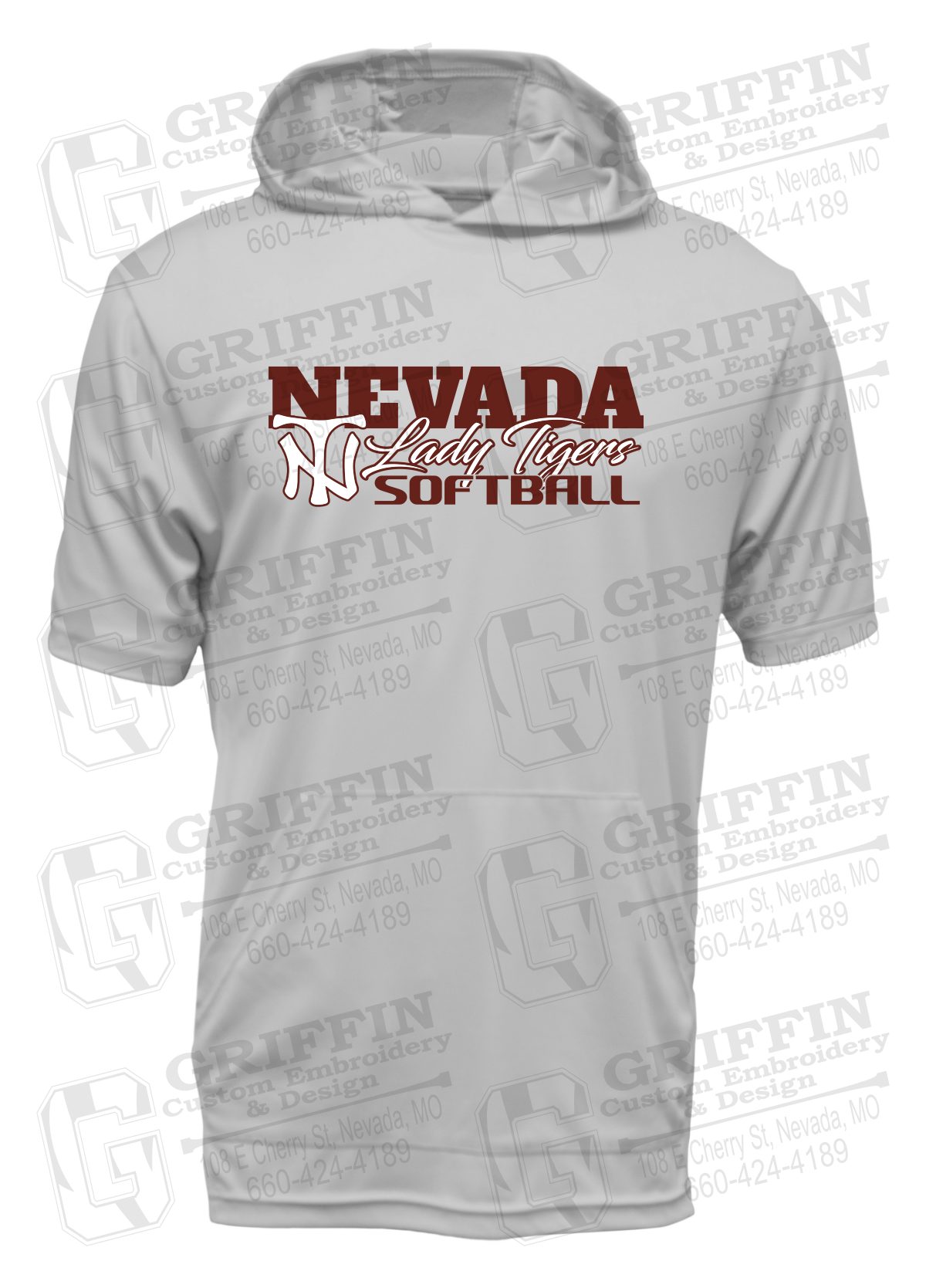 Dry-Fit Short Sleeve T-Shirt Hoodie - Softball - Nevada Tigers 25-M