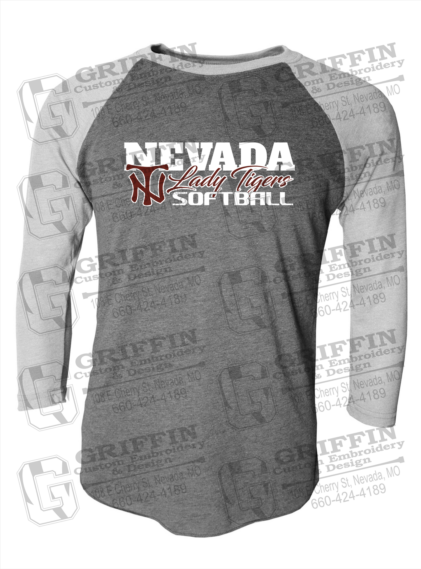Tri-Blend Raglan Sleeve T-Shirt - Softball - Nevada Tigers 25-M